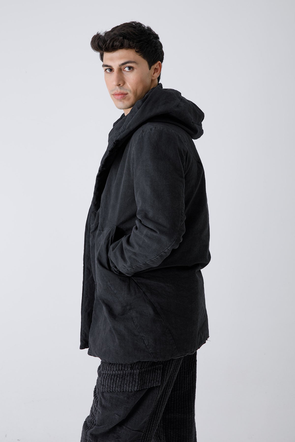 Transit Dolgulu Kapüşonlu Kaban-Libas Trendy Fashion Store