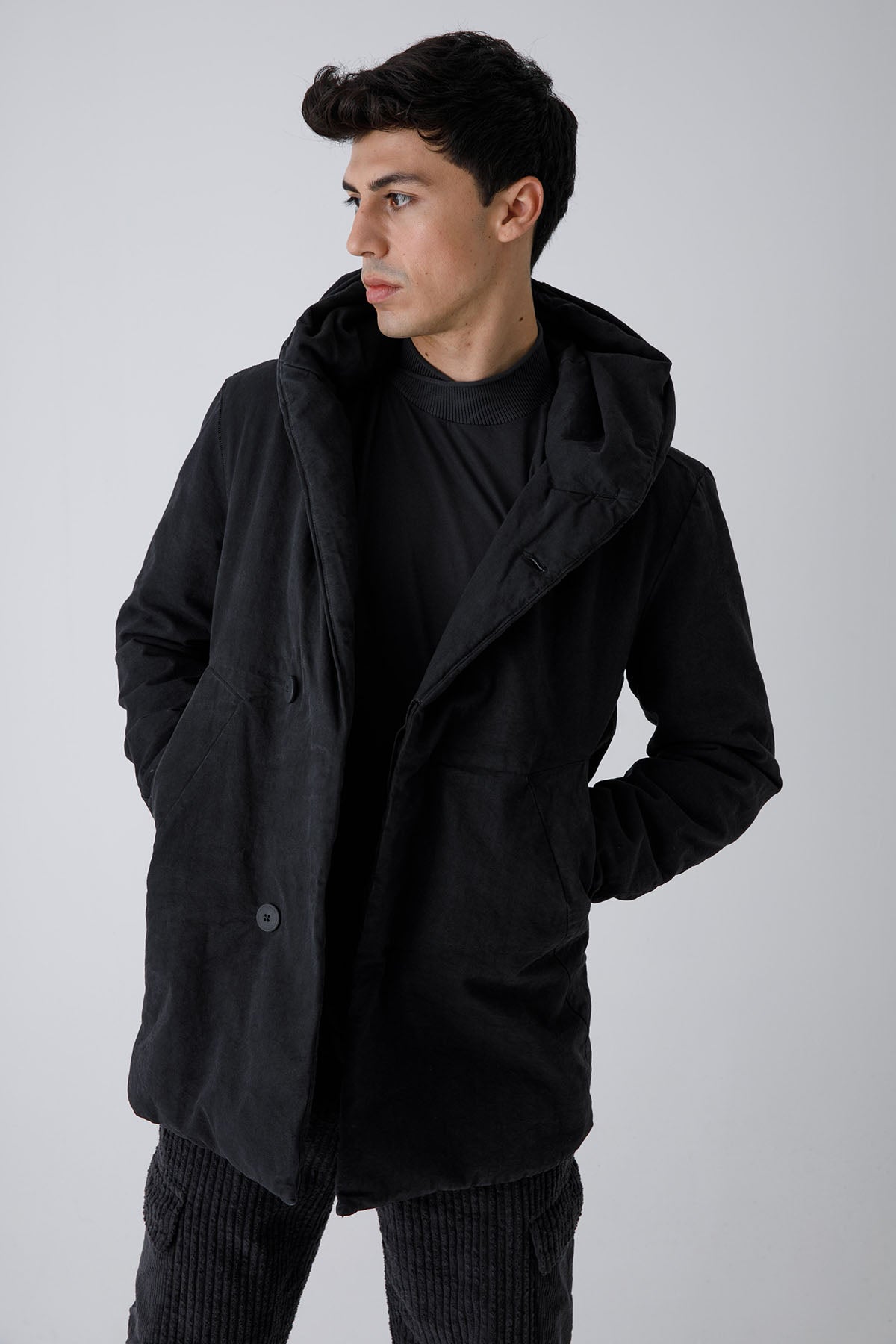 Transit Dolgulu Kapüşonlu Kaban-Libas Trendy Fashion Store