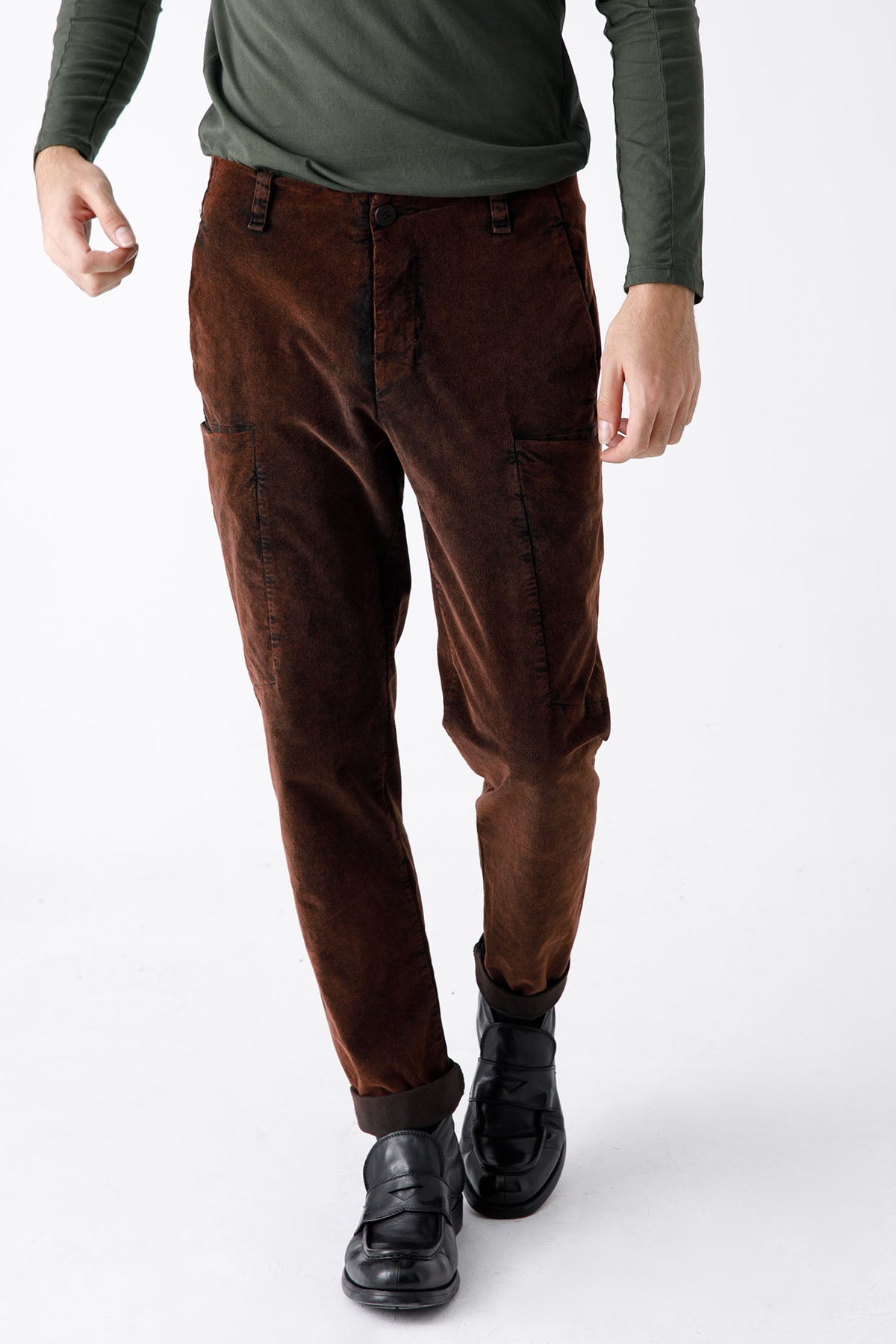 Transit Havuç Kesim Yandan Cepli Kadife Pantolon-Libas Trendy Fashion Store