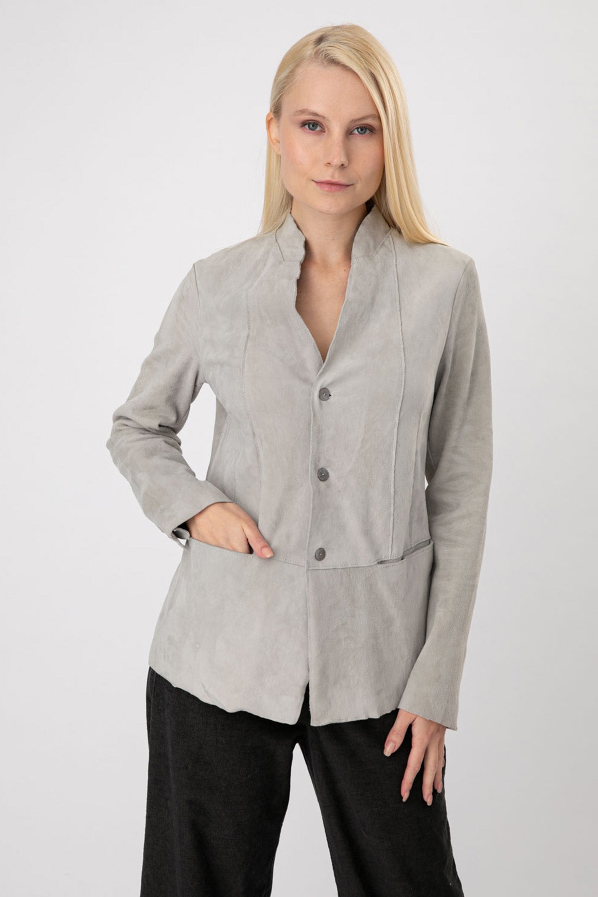 Transit Dik Yaka Streç Deri Ceket-Libas Trendy Fashion Store