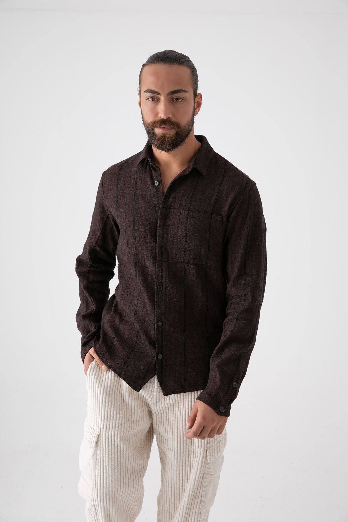 Transit Çizgili Yün Gömlek-Libas Trendy Fashion Store