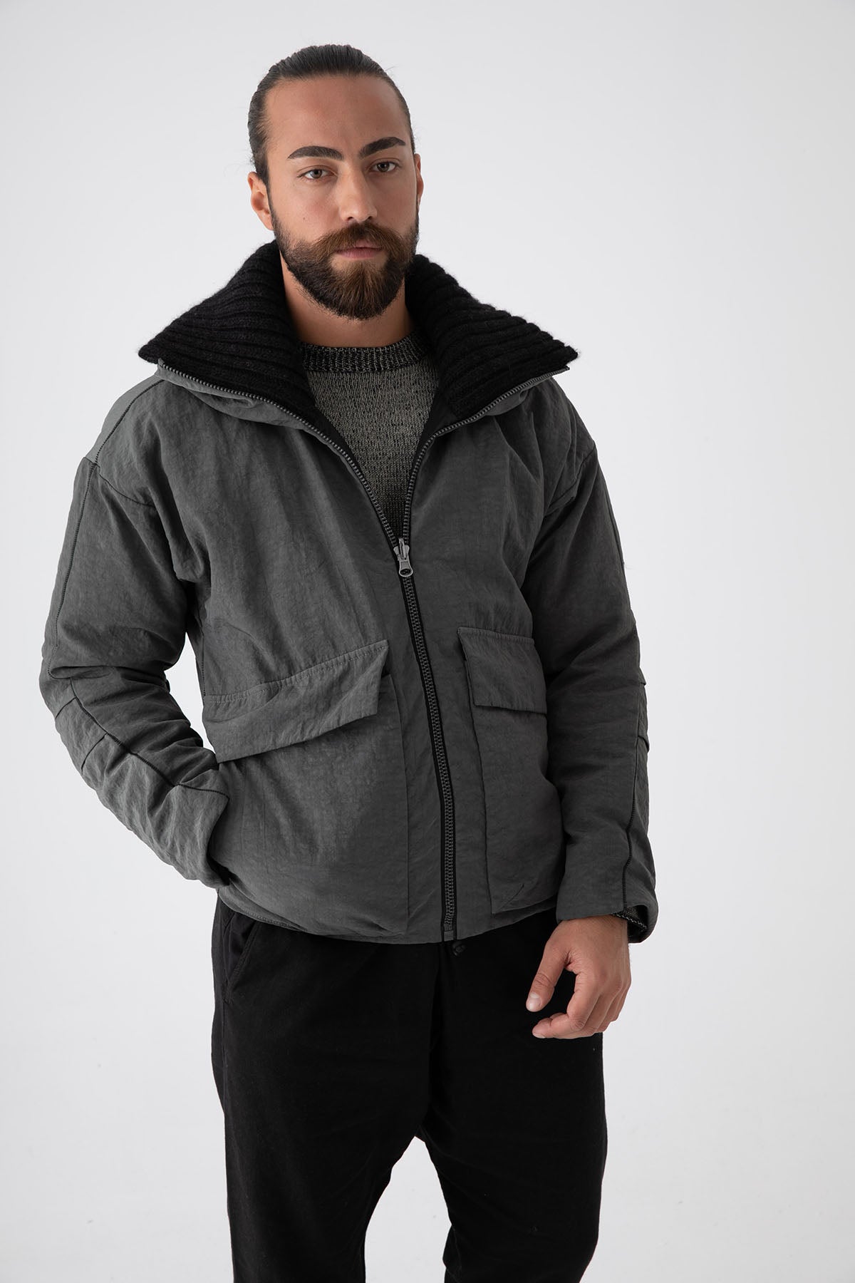 Transit Çift Taraflı Dolgulu Bomber Kaban-Libas Trendy Fashion Store