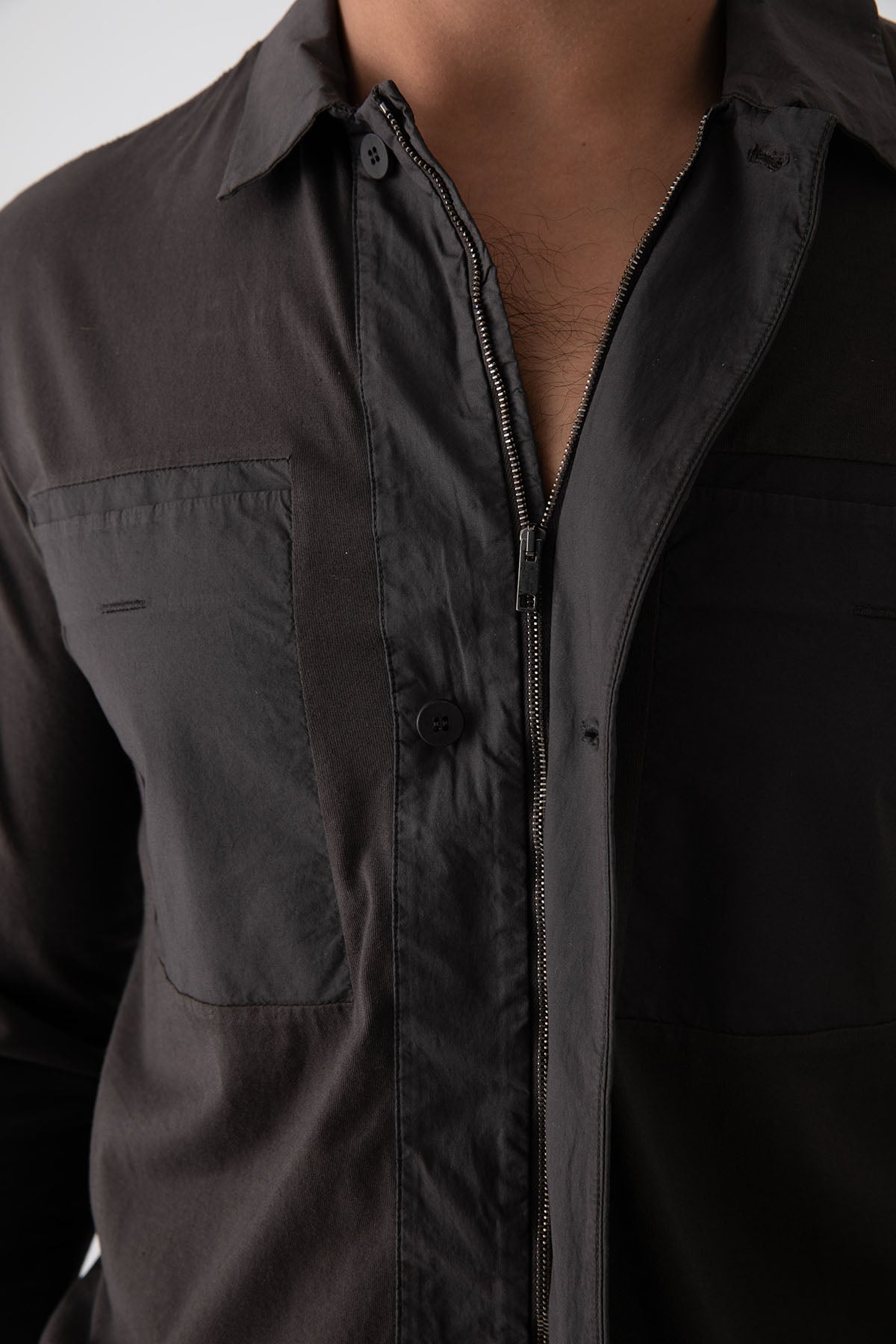 Transit Fermuarlı Streç Gömlek-Libas Trendy Fashion Store