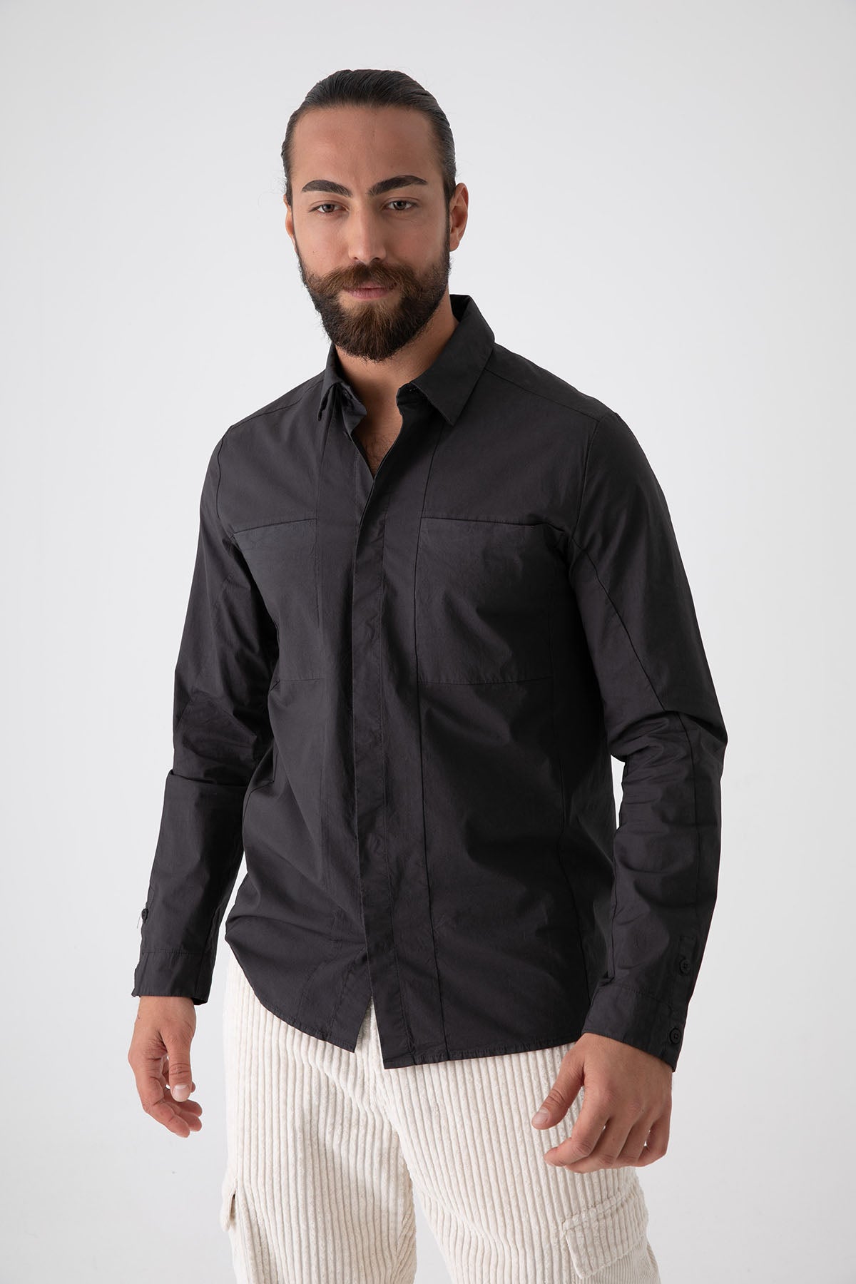 Transit Cep Detaylı Streç Gömlek-Libas Trendy Fashion Store