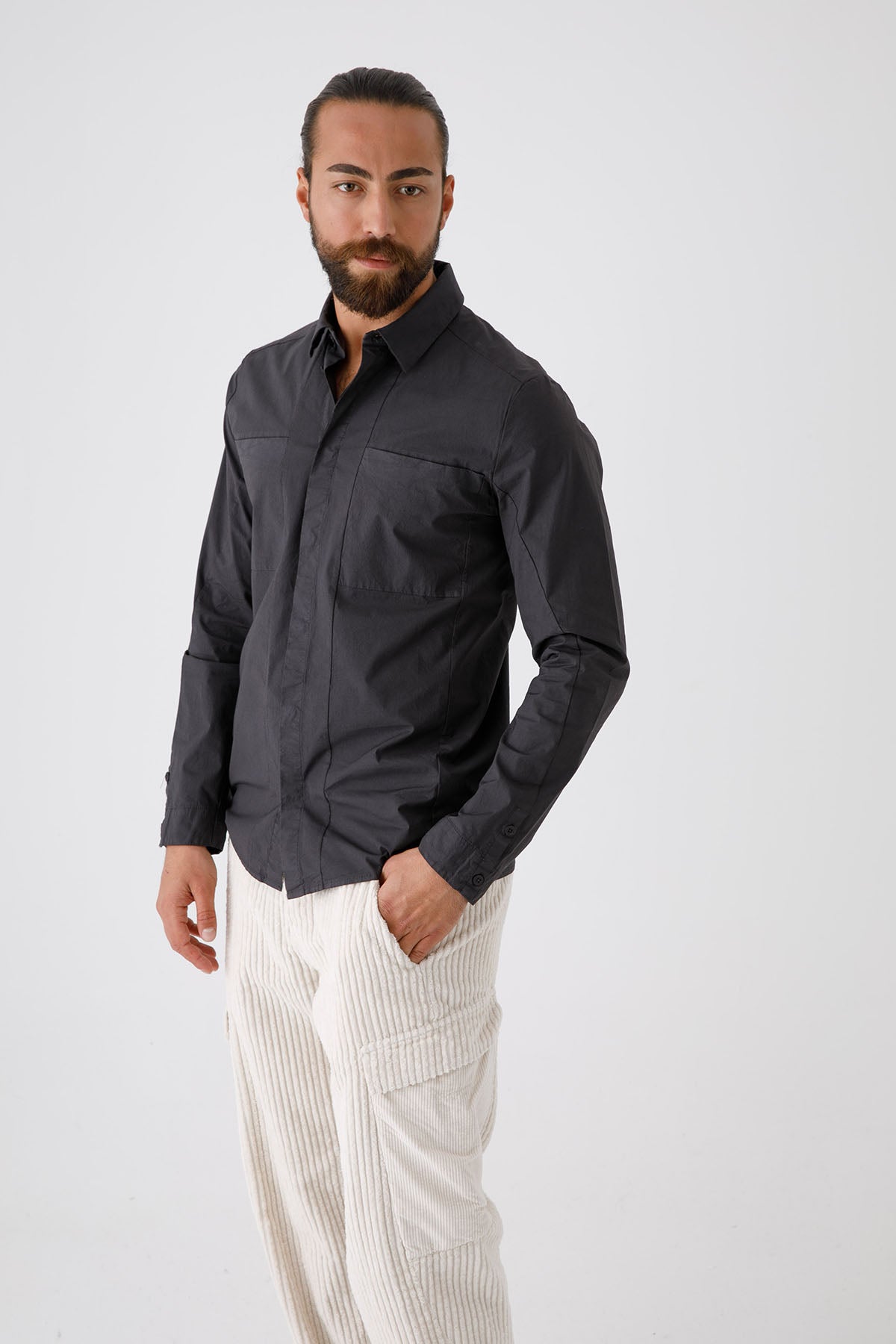 Transit Cep Detaylı Streç Gömlek-Libas Trendy Fashion Store