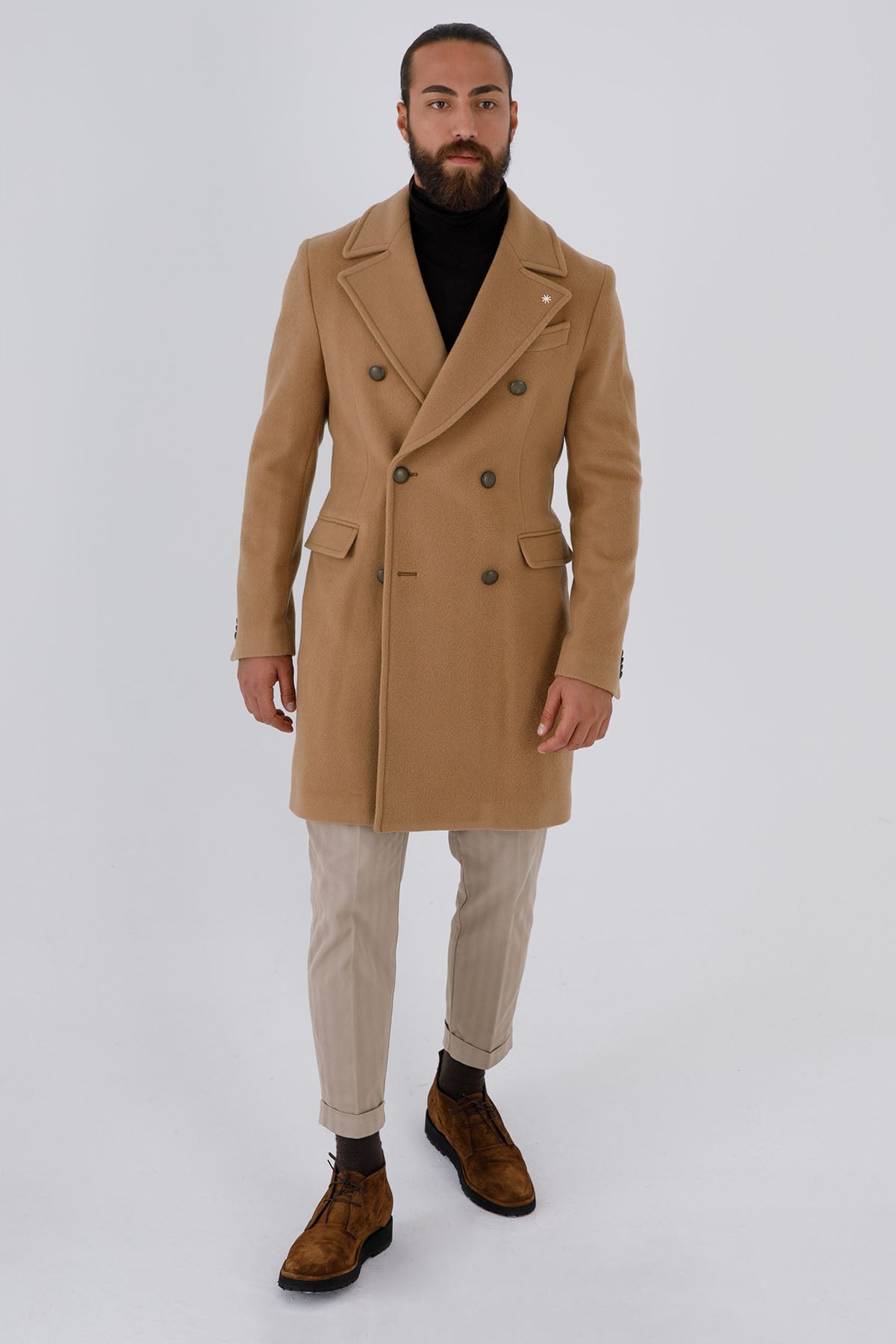 Manuel Ritz Kruvaze Kaşmirli Yün Kaban-Libas Trendy Fashion Store