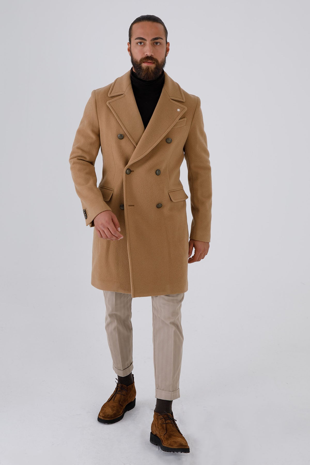 Manuel Ritz Kruvaze Kaşmirli Yün Kaban-Libas Trendy Fashion Store