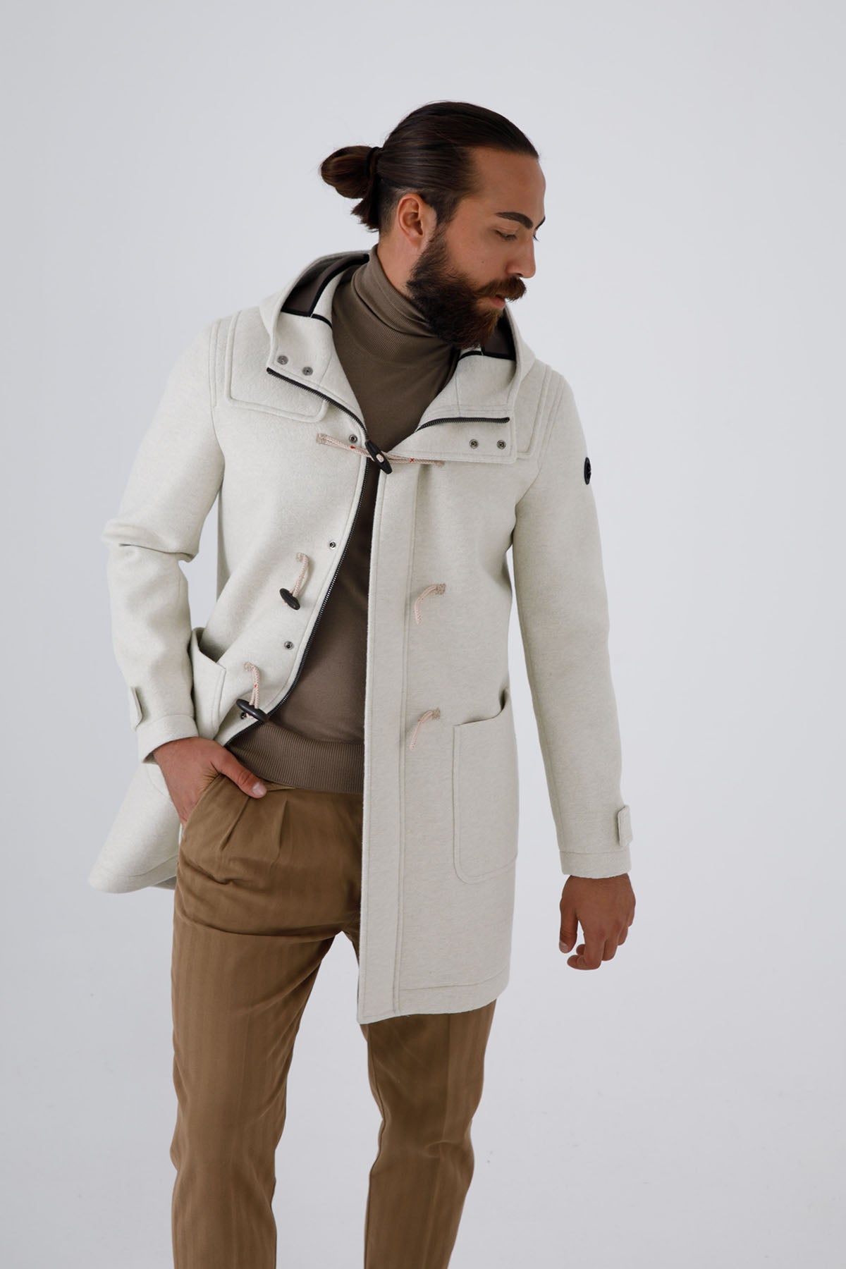 Manuel Ritz Neopren Astarlı Kapüşonlu Çoban Kaban-Libas Trendy Fashion Store