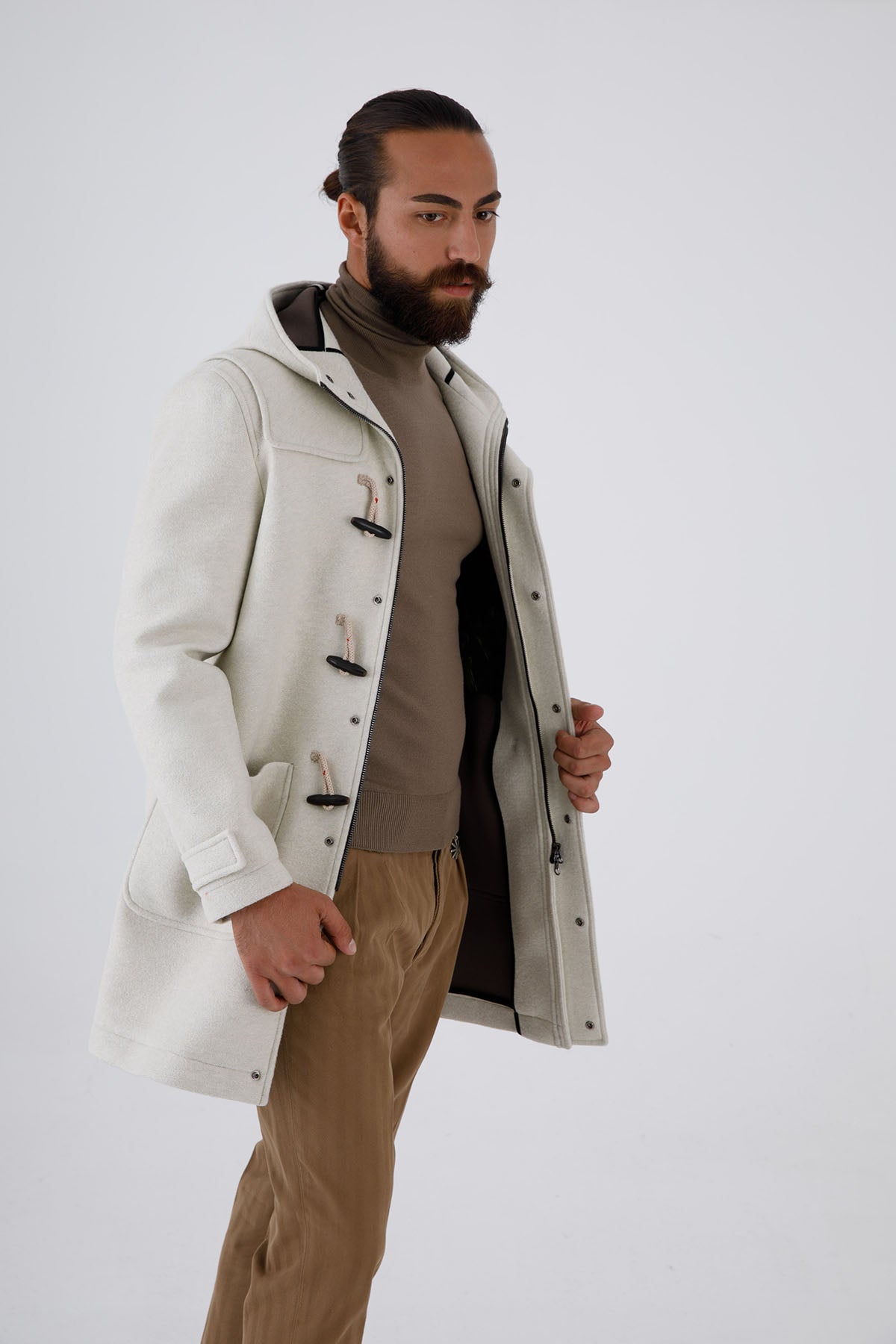 Manuel Ritz Neopren Astarlı Kapüşonlu Çoban Kaban-Libas Trendy Fashion Store