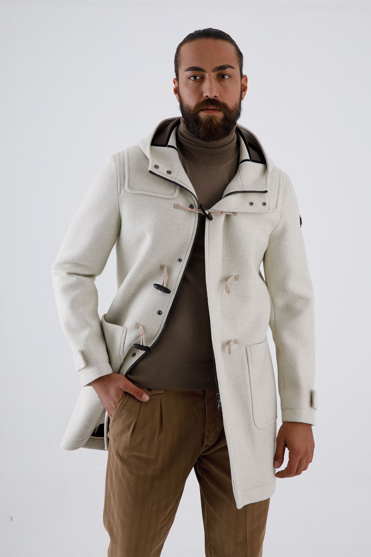 Manuel Ritz Neopren Astarlı Kapüşonlu Çoban Kaban-Libas Trendy Fashion Store