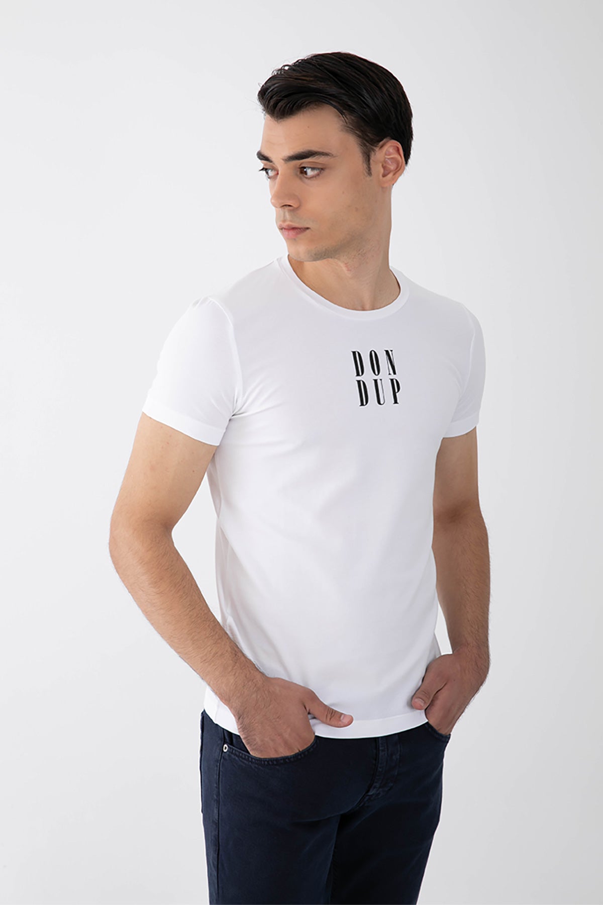 Dondup Yuvarlak Yaka Logolu Streç T-shirt-Libas Trendy Fashion Store