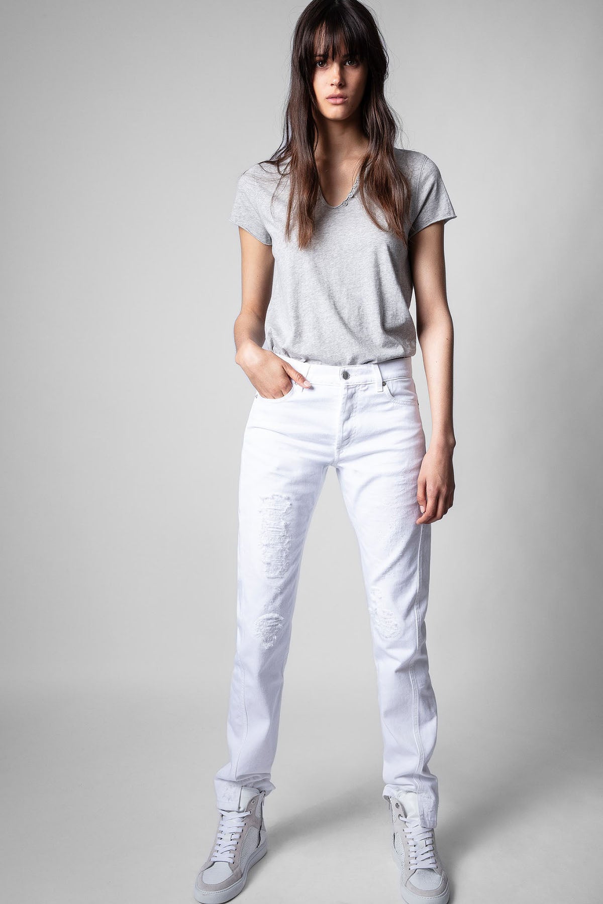 Zadig & Voltaire V Yaka T-shirt-Libas Trendy Fashion Store