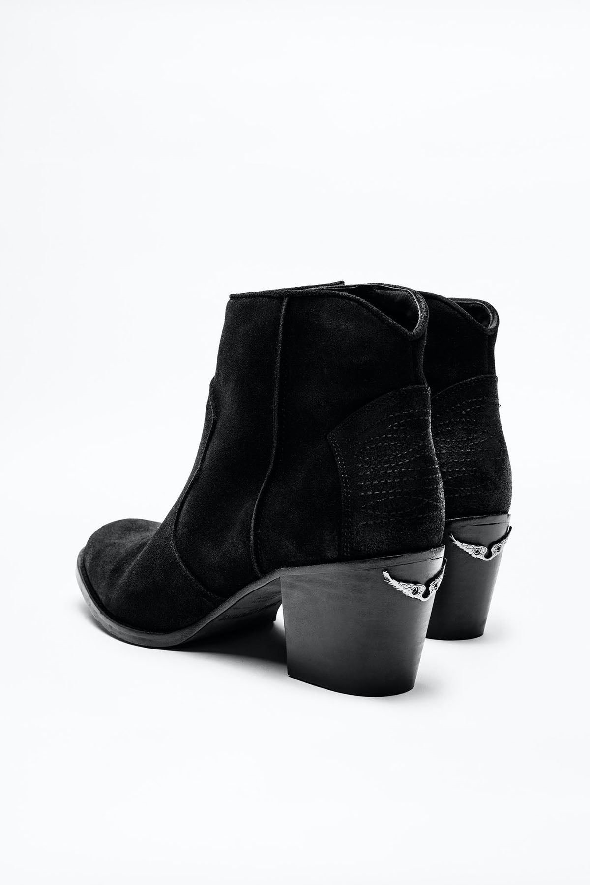 Zadig & Voltaire Fermuarlı Topuklu Süet Bot-Libas Trendy Fashion Store