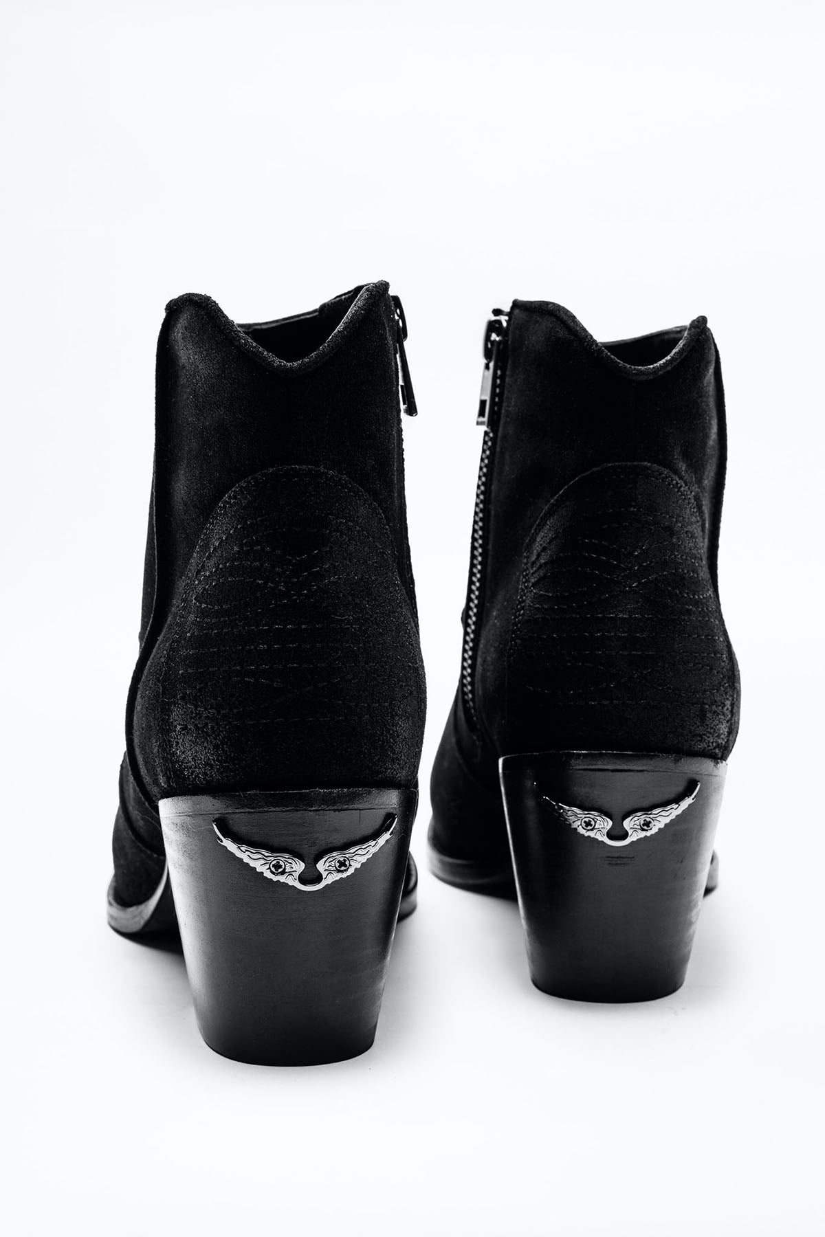 Zadig & Voltaire Fermuarlı Topuklu Süet Bot-Libas Trendy Fashion Store