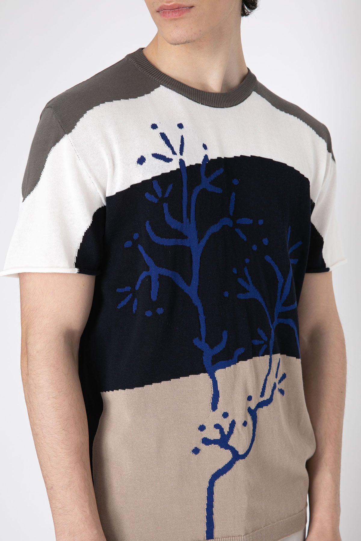 Manifattura İpekli Desenli Örgü T-shirt-Libas Trendy Fashion Store