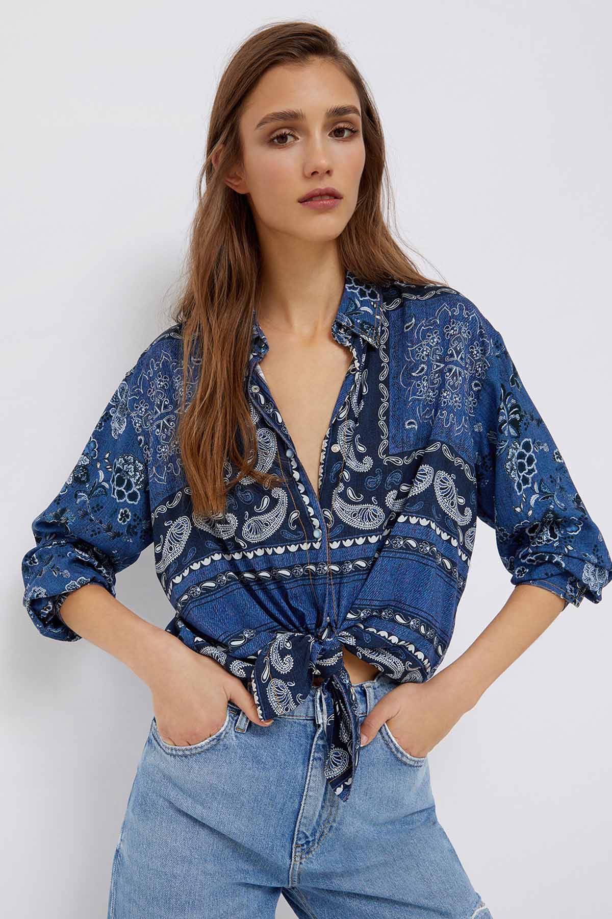 Liu Jo Şal Desenli Gömlek-Libas Trendy Fashion Store