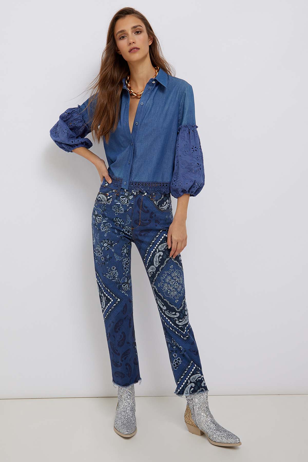 Liu Jo Klasik Yaka Fistolu Balon Kol Gömlek-Libas Trendy Fashion Store