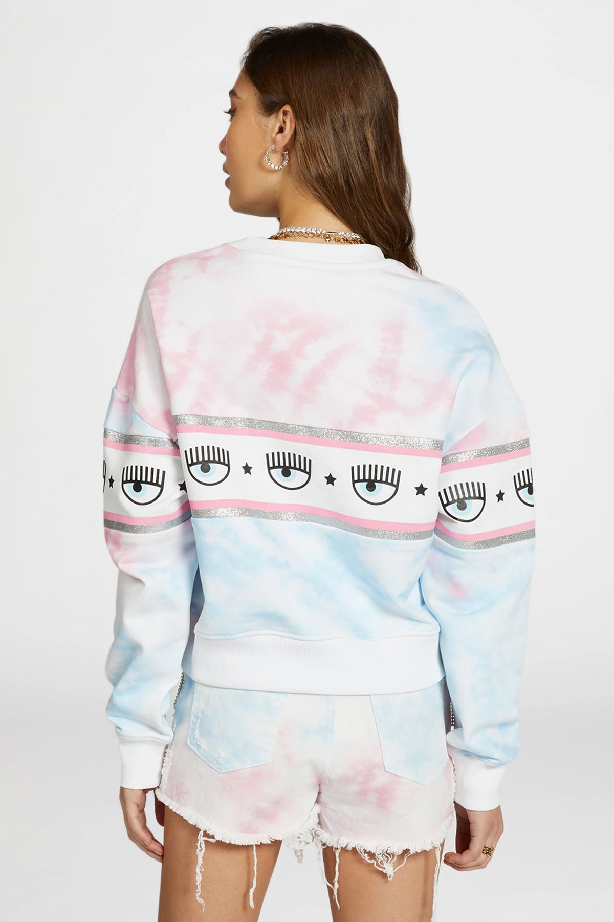 Chiara Ferragni Geniş Kesim Göz Logolu Batik Sweatshirt-Libas Trendy Fashion Store