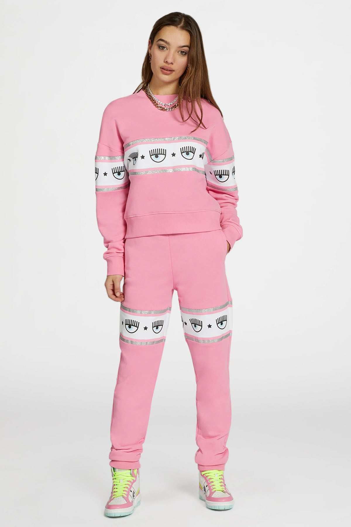 Chiara Ferragni Göz Logolu Yuvarlak Yaka Sweatshirt-Libas Trendy Fashion Store