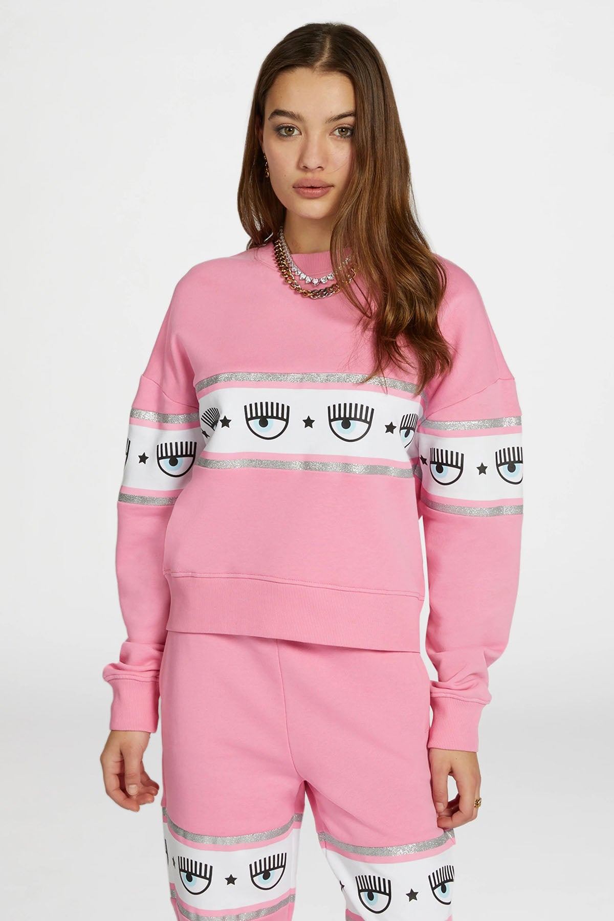 Chiara Ferragni Göz Logolu Yuvarlak Yaka Sweatshirt-Libas Trendy Fashion Store