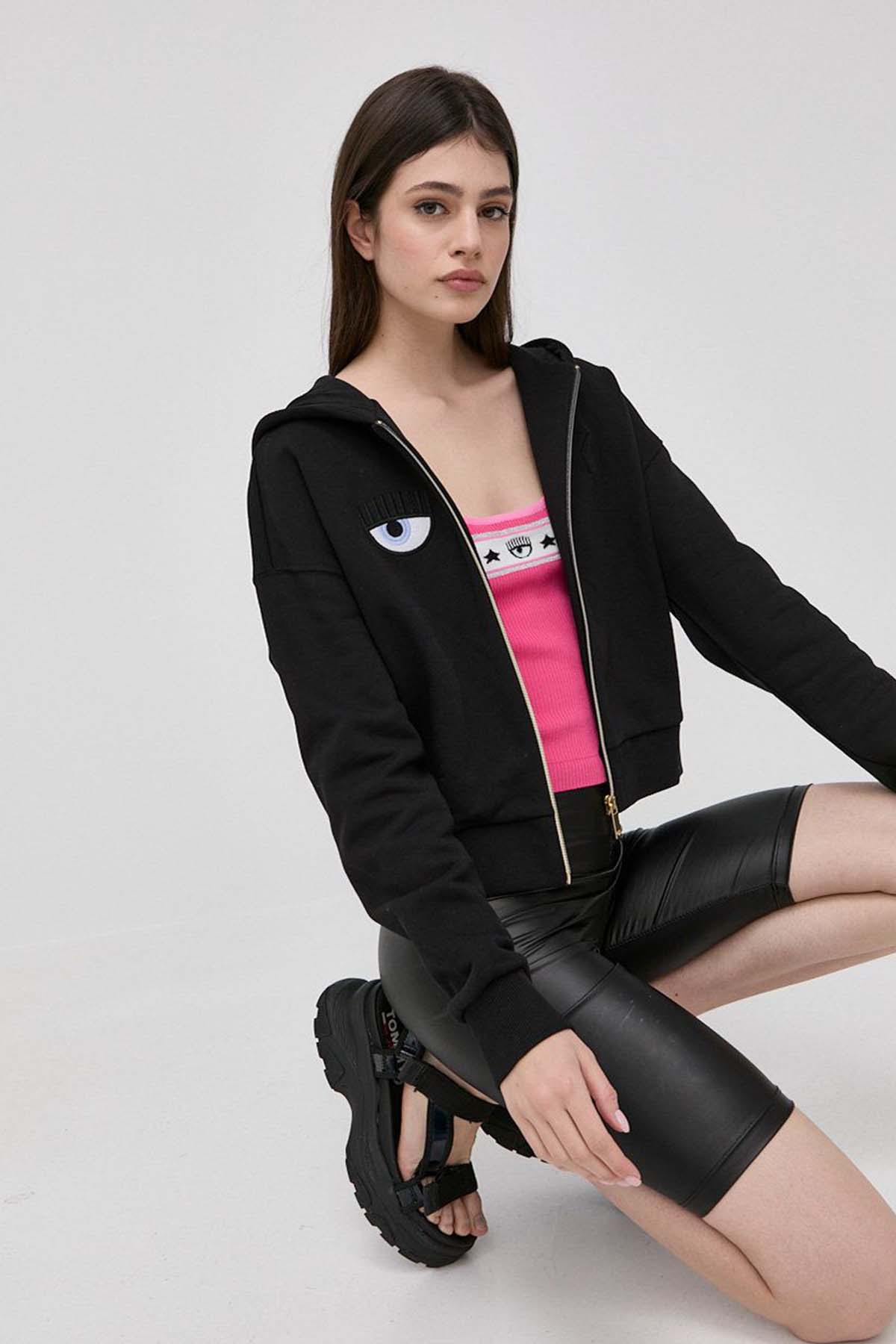 Chiara Ferragni Kapüşonlu Fermuarlı Sweatshirt Ceket-Libas Trendy Fashion Store