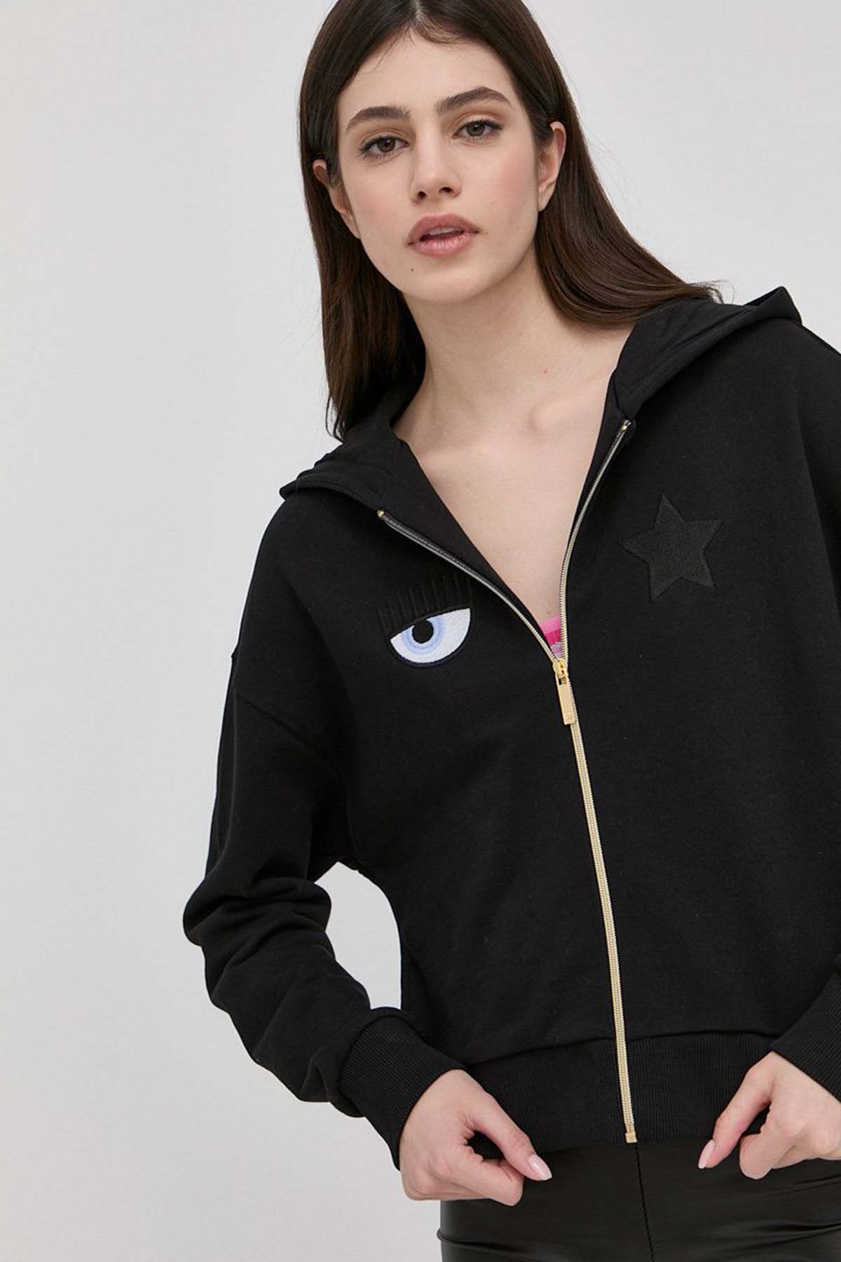 Chiara Ferragni Kapüşonlu Fermuarlı Sweatshirt Ceket-Libas Trendy Fashion Store