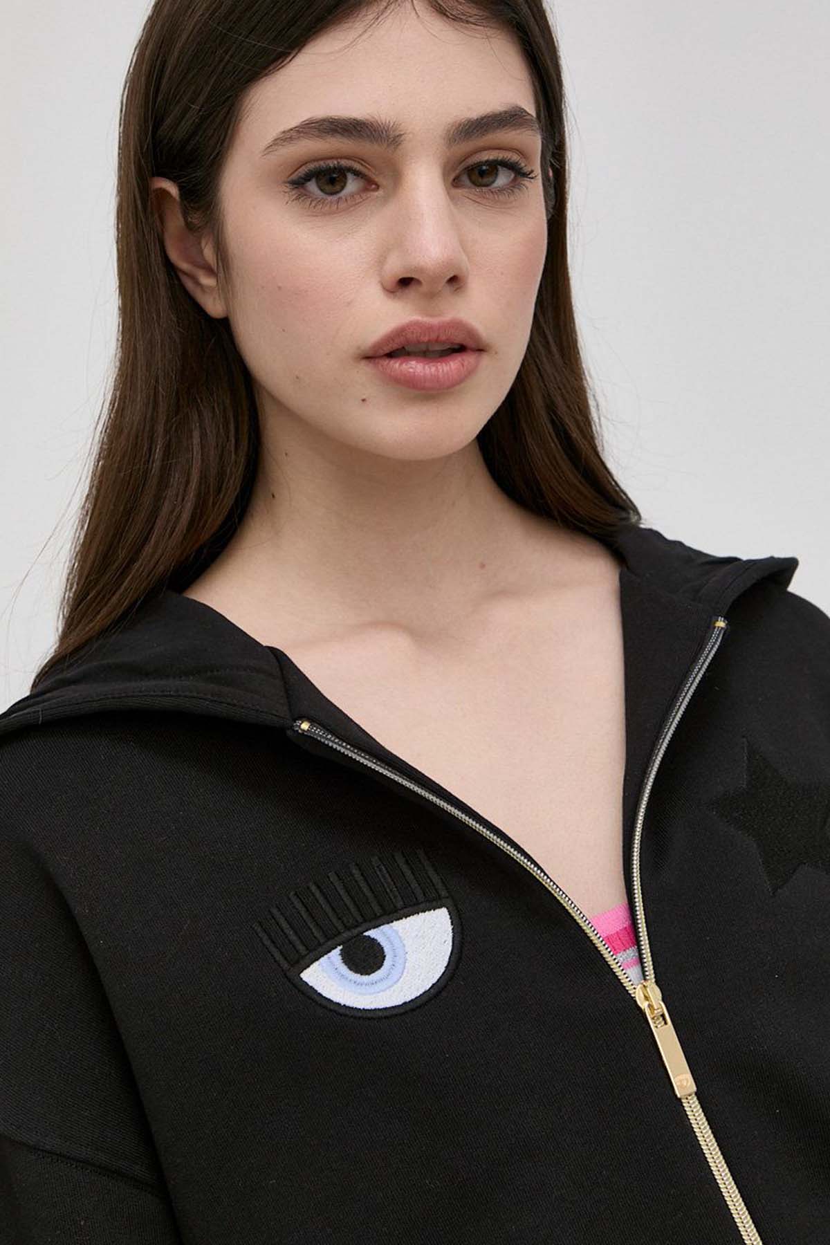 Chiara Ferragni Kapüşonlu Fermuarlı Sweatshirt Ceket-Libas Trendy Fashion Store