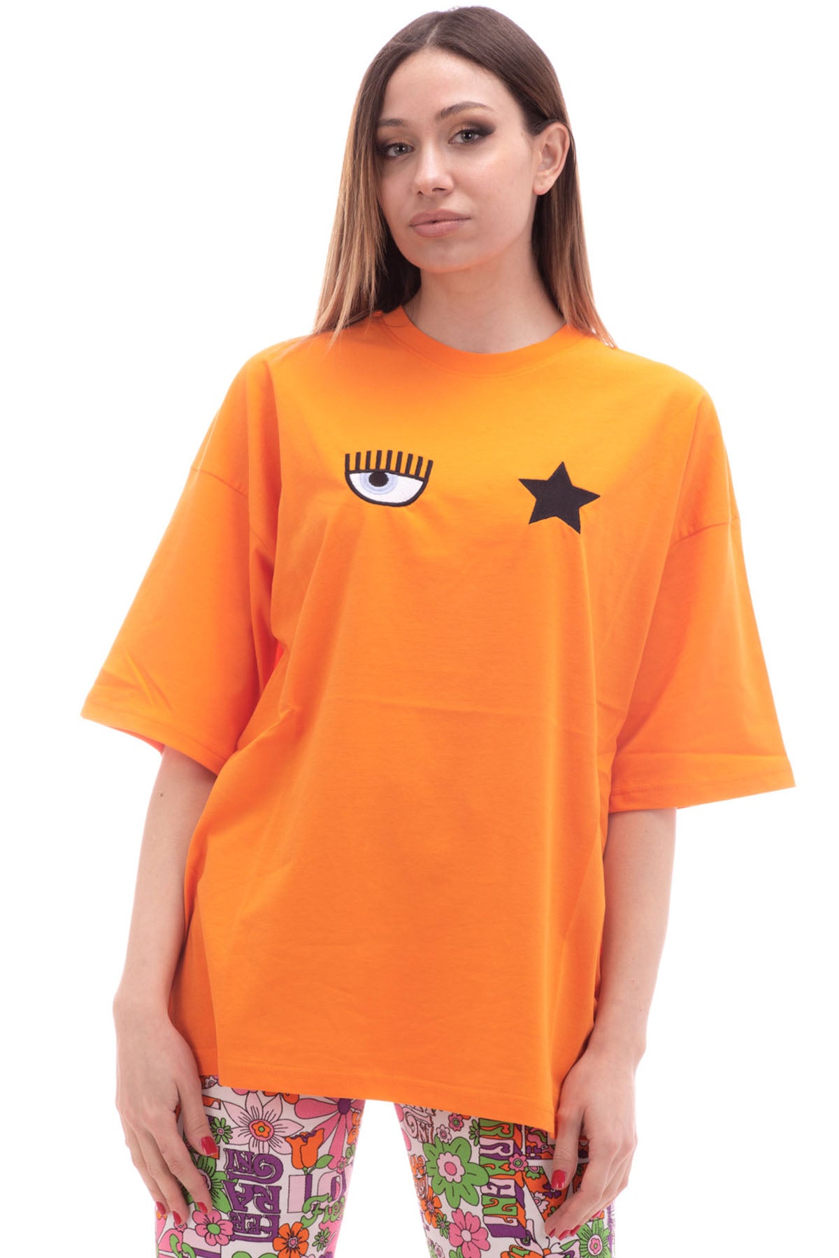 Chiara Ferragni Geniş Kesim Göz Logolu T-shirt-Libas Trendy Fashion Store