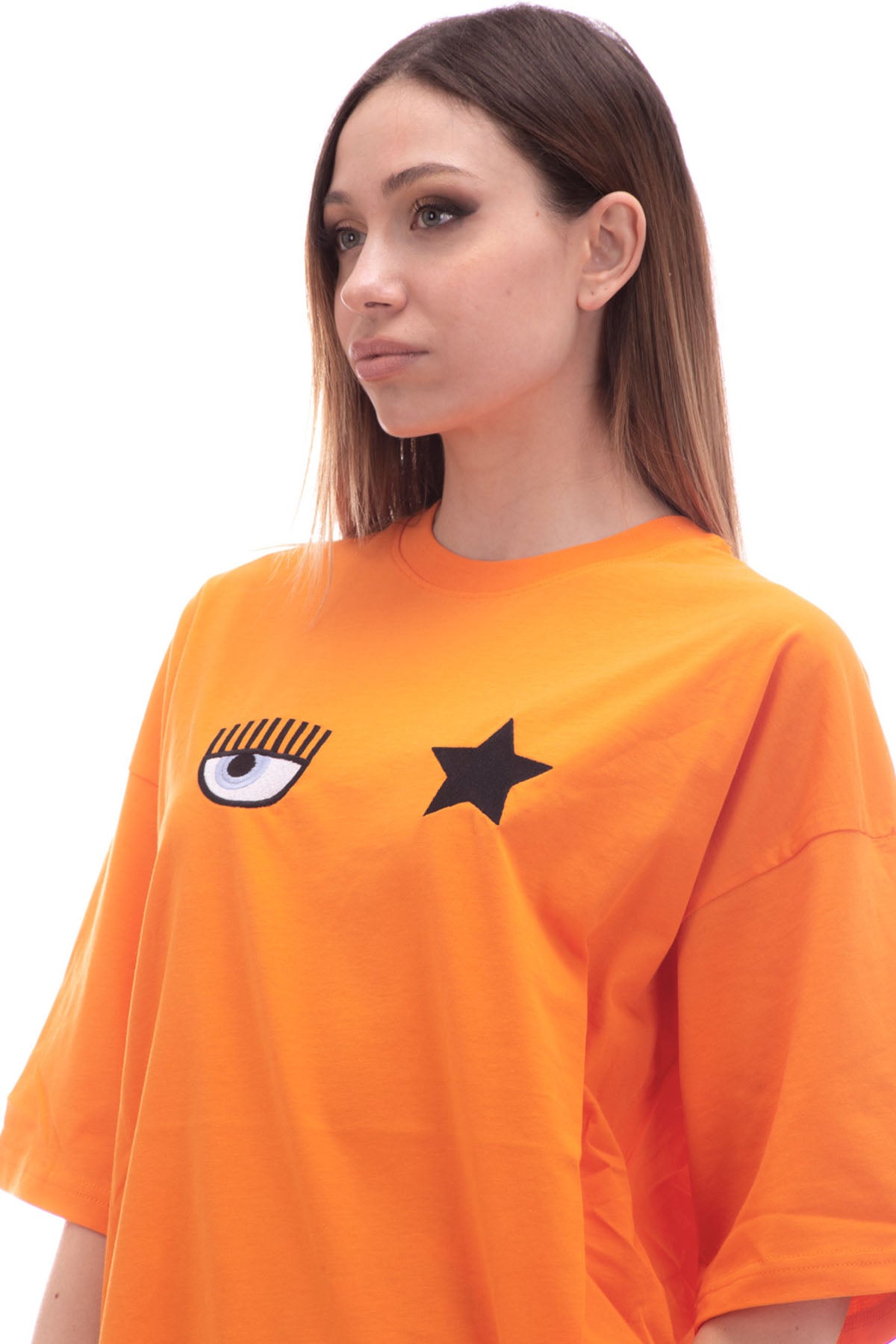 Chiara Ferragni Geniş Kesim Göz Logolu T-shirt-Libas Trendy Fashion Store