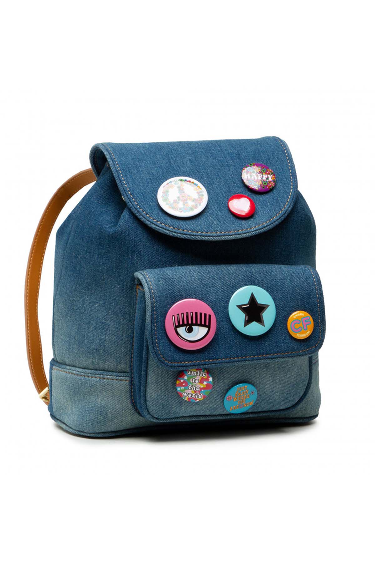 Chiara Ferragni Rozetli Denim Sırt Çantası-Libas Trendy Fashion Store