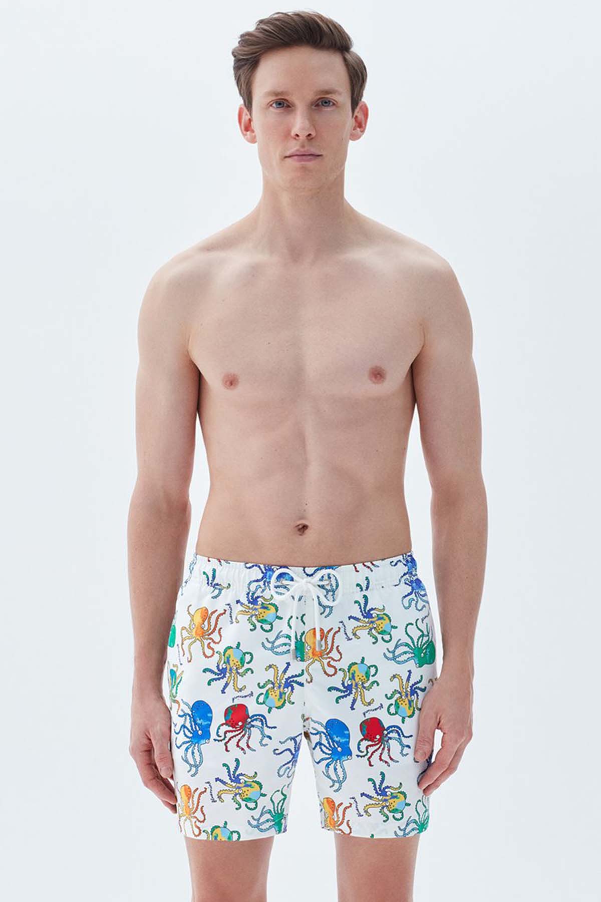 Bluemint Arthus White Octopus Şort Mayo-Libas Trendy Fashion Store