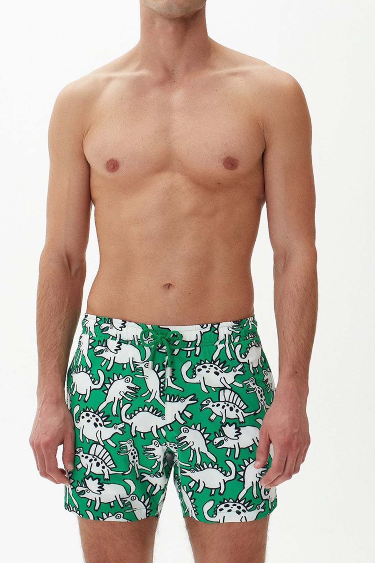 Bluemint Arthus Stretch Green Dino Şort Mayo-Libas Trendy Fashion Store