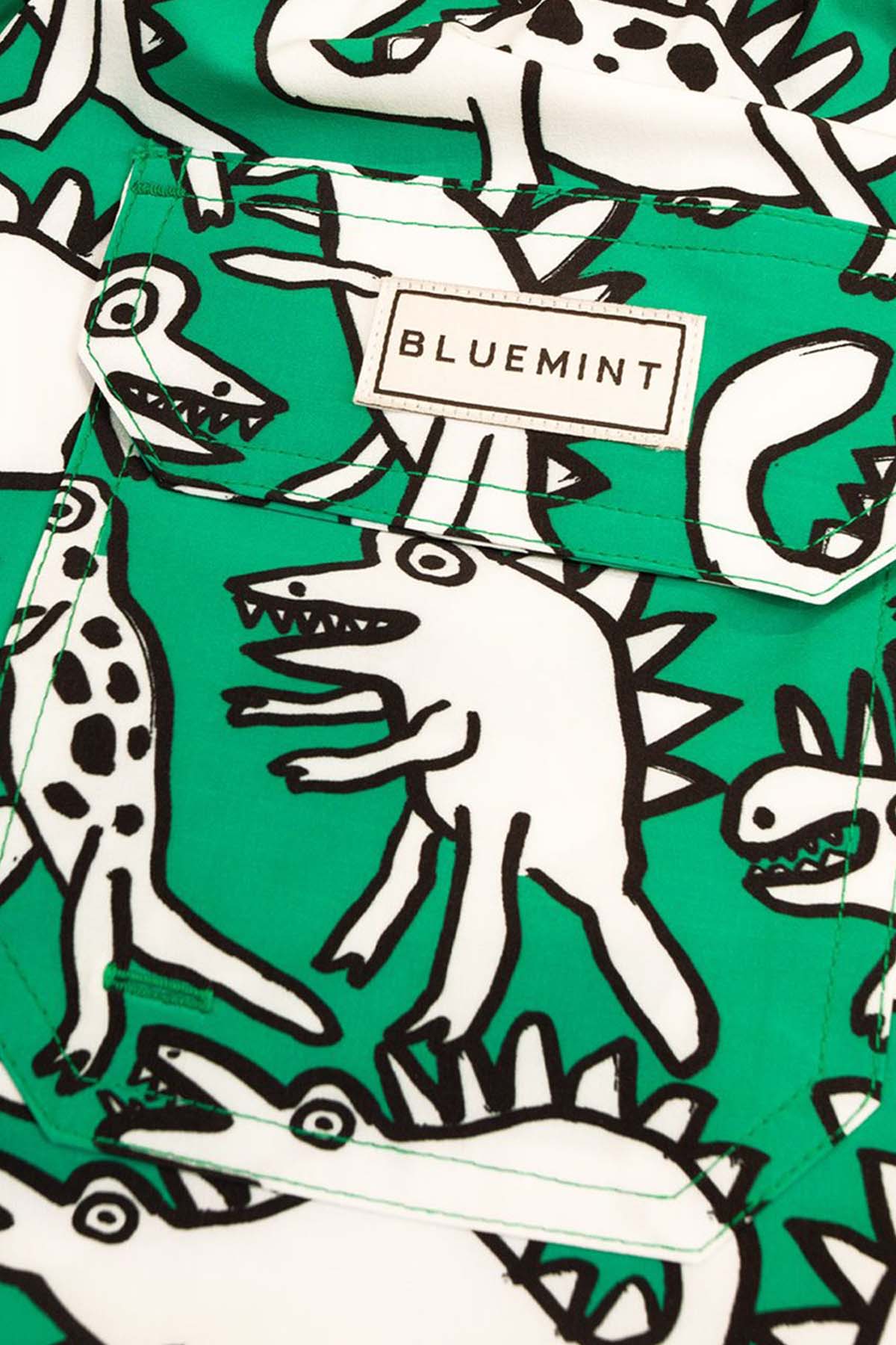 Bluemint Arthus Stretch Green Dino Şort Mayo-Libas Trendy Fashion Store