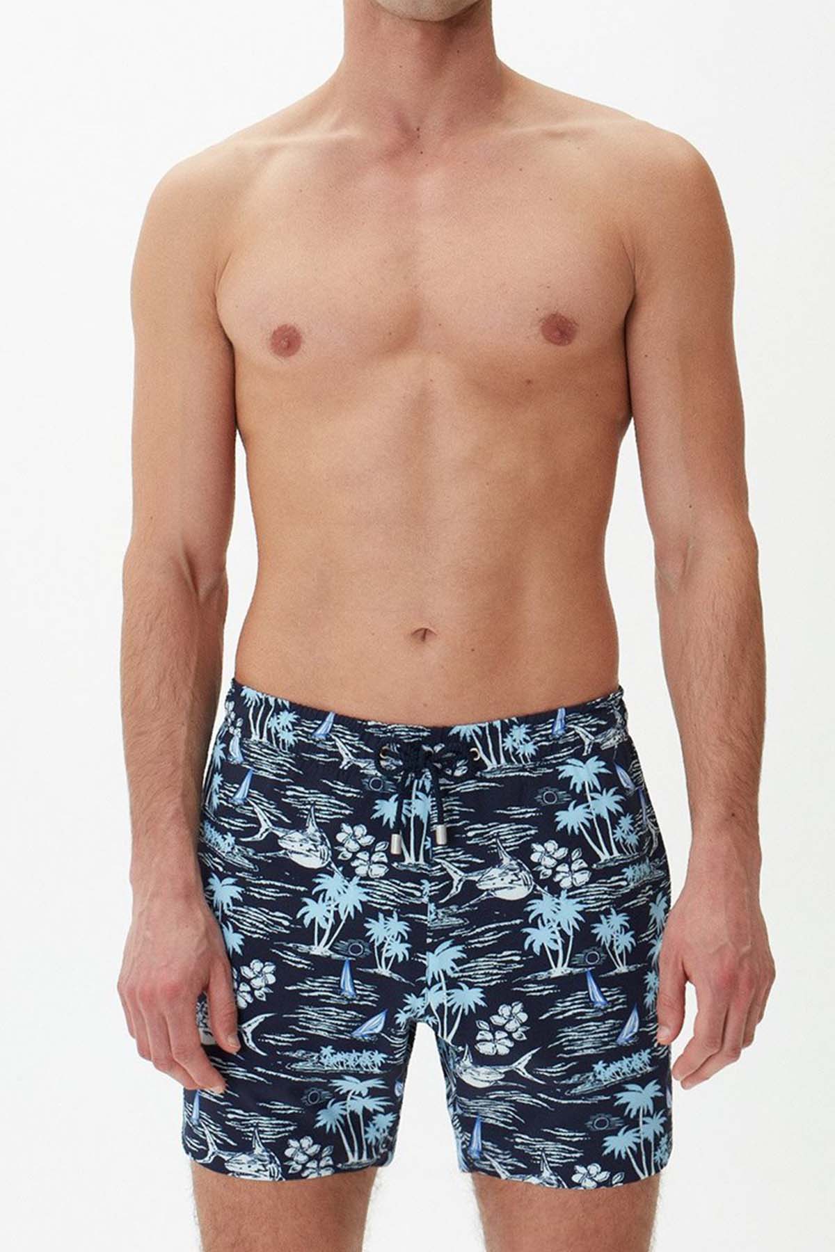 Bluemint Arthus Stretch Navy Caribbean Shark Şort Mayo-Libas Trendy Fashion Store