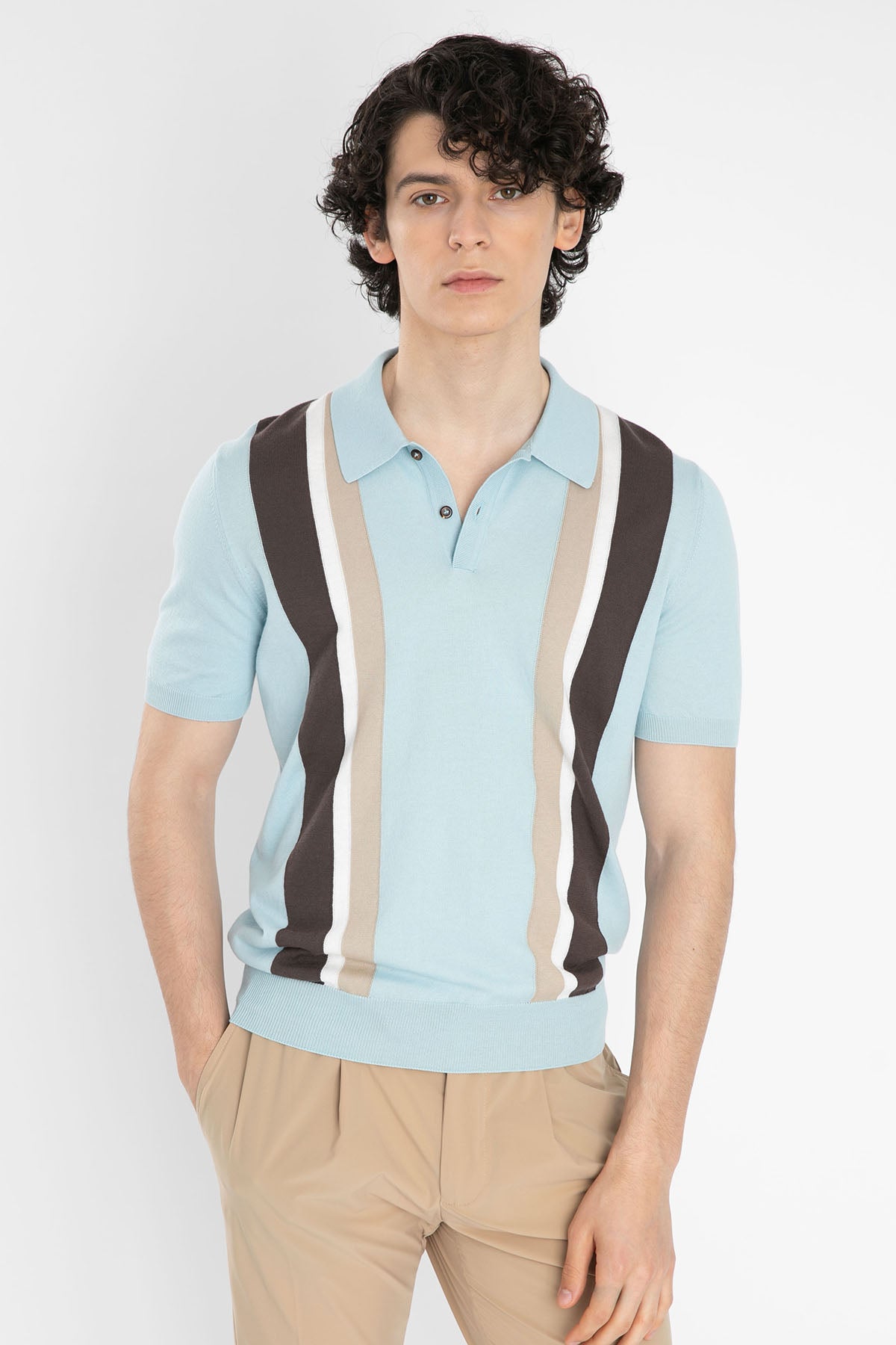 Gran Sasso Polo Yaka Örme T-Shirt-Libas Trendy Fashion Store