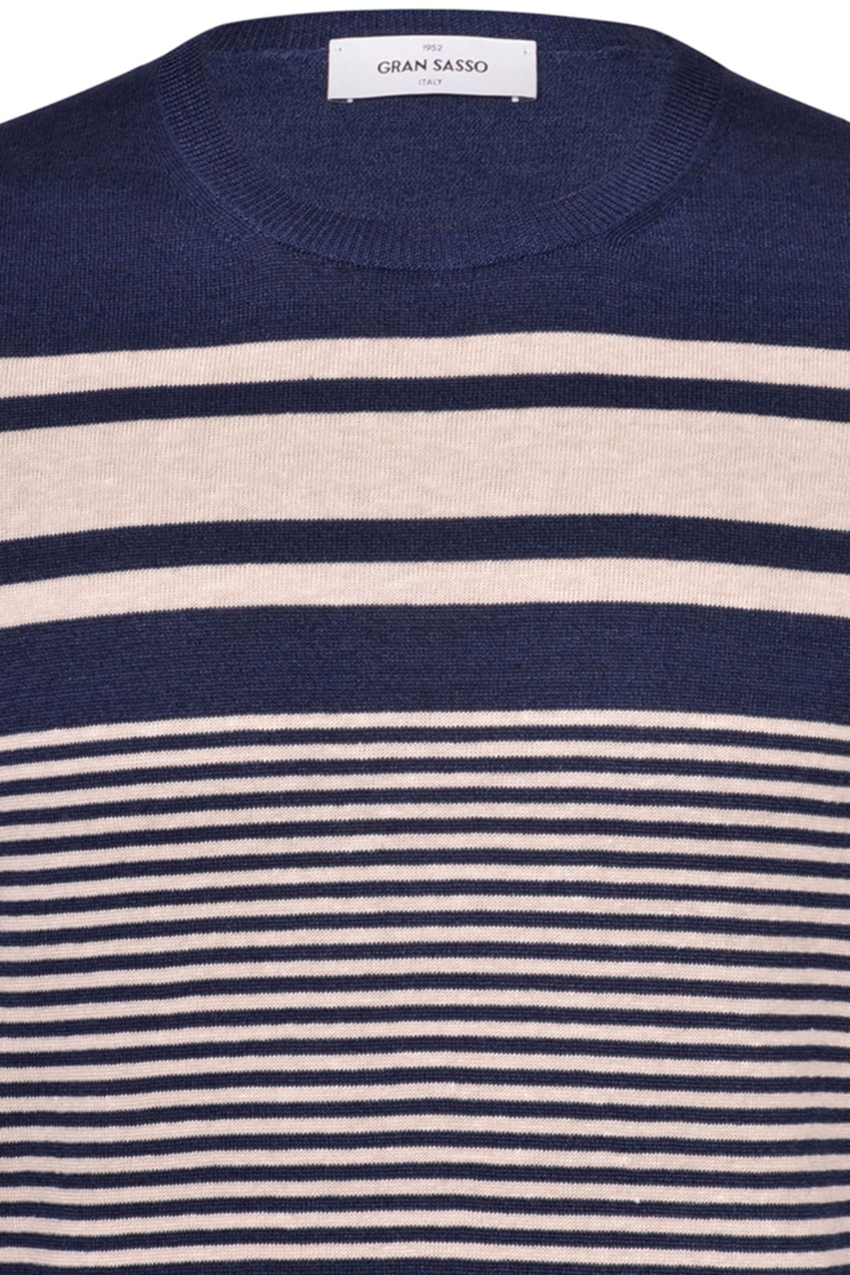 Gran Sasso Yuvarlak Yaka Keten Karışımlı Örme T-Shirt-Libas Trendy Fashion Store