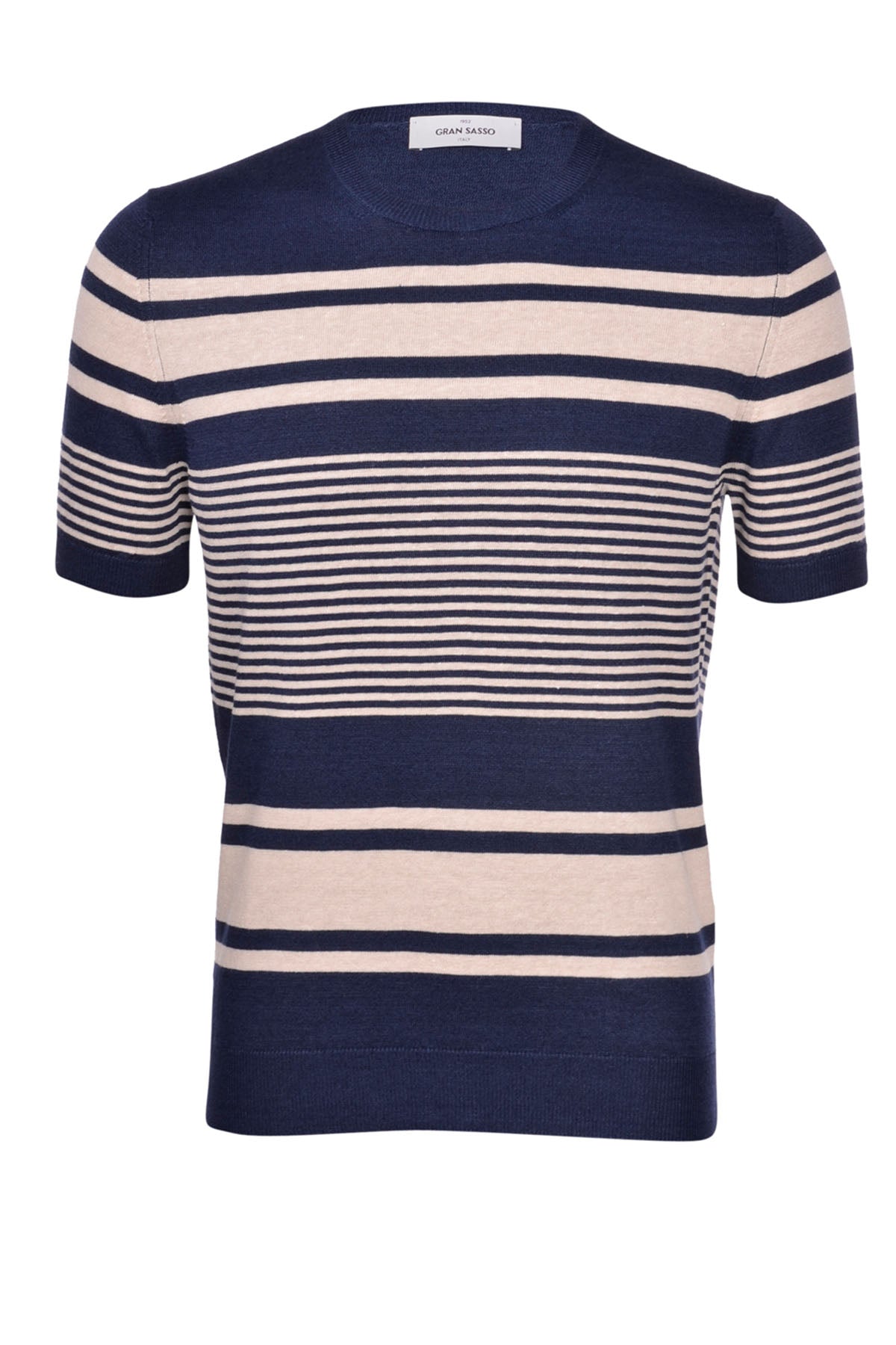 Gran Sasso Yuvarlak Yaka Keten Karışımlı Örme T-Shirt-Libas Trendy Fashion Store