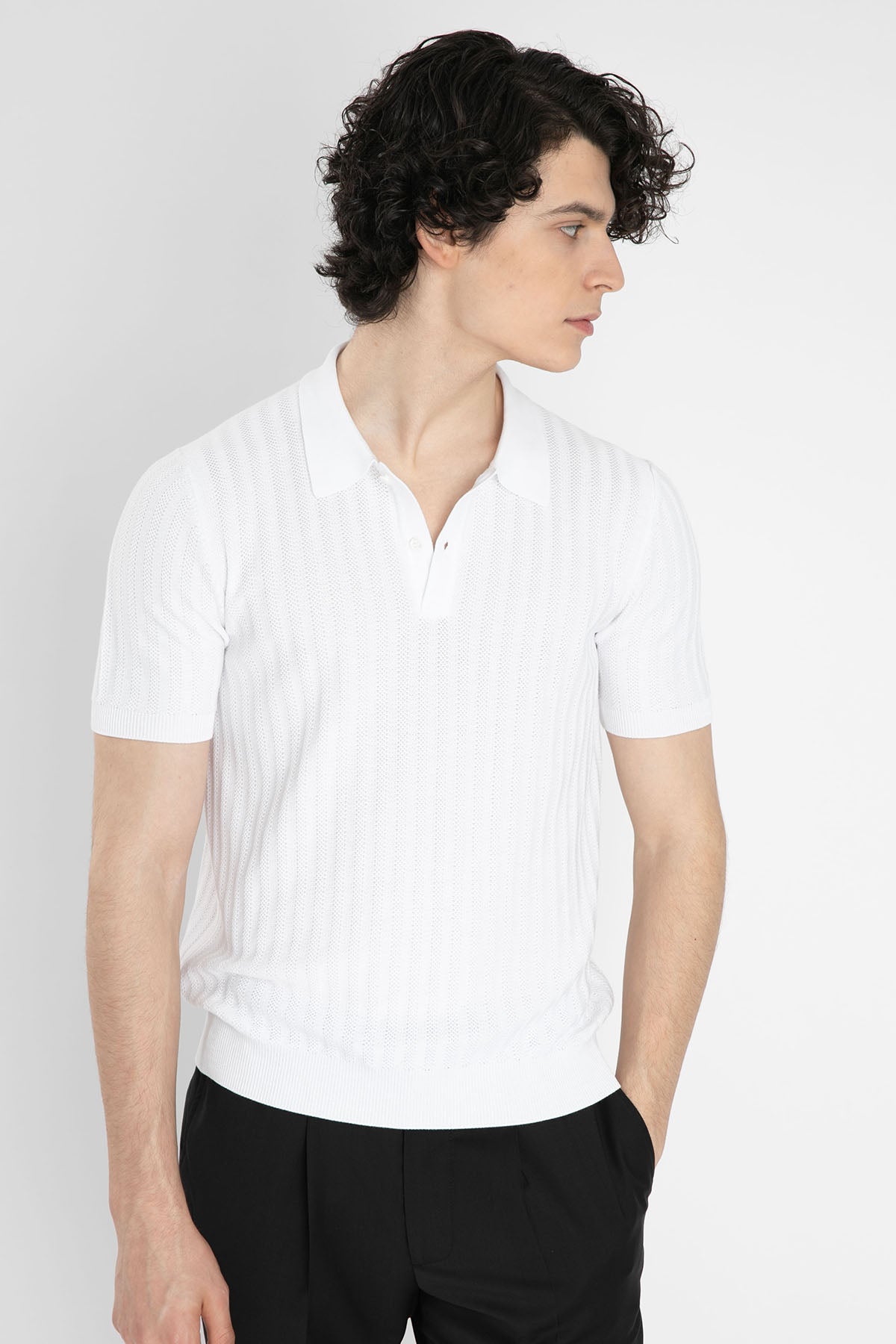Gran Sasso Polo Yaka Örme T-Shirt-Libas Trendy Fashion Store