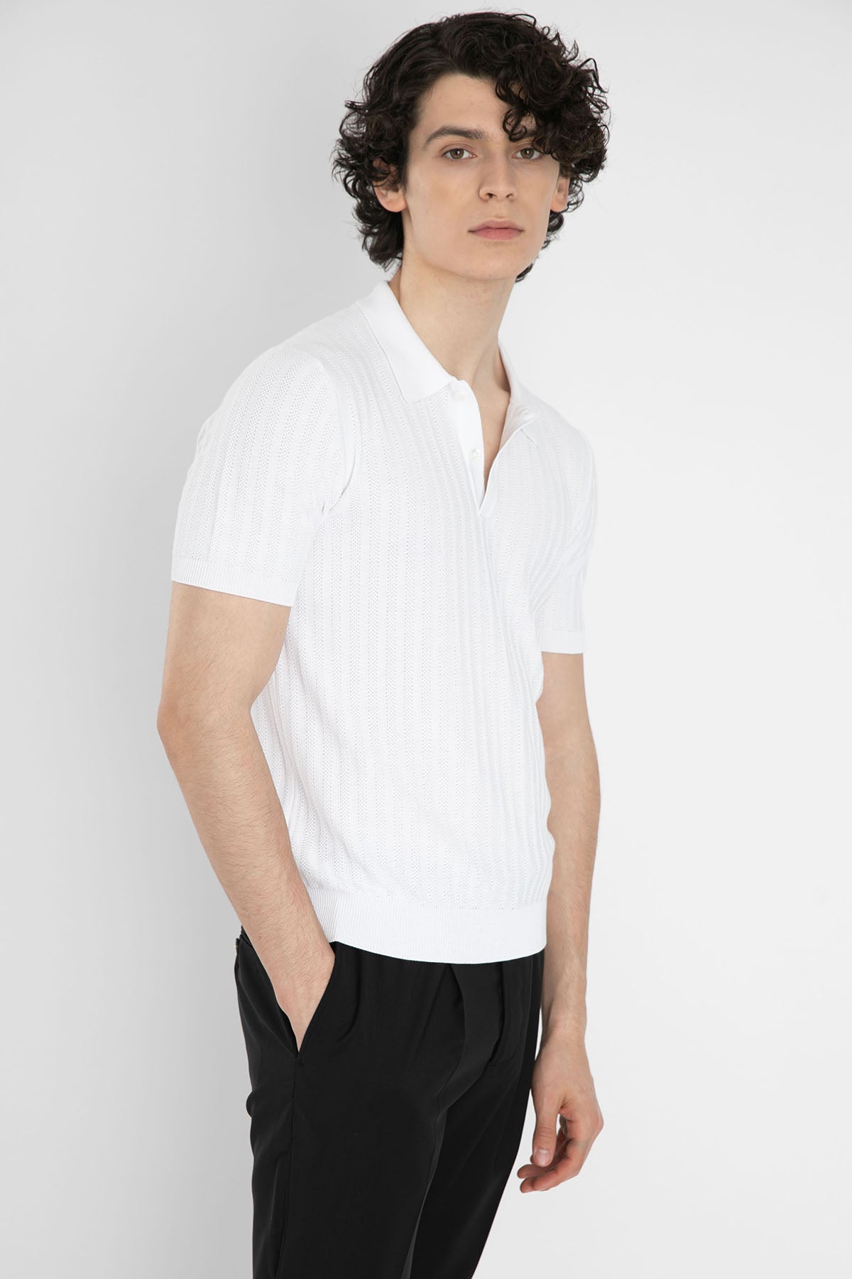 Gran Sasso Polo Yaka Örme T-Shirt-Libas Trendy Fashion Store