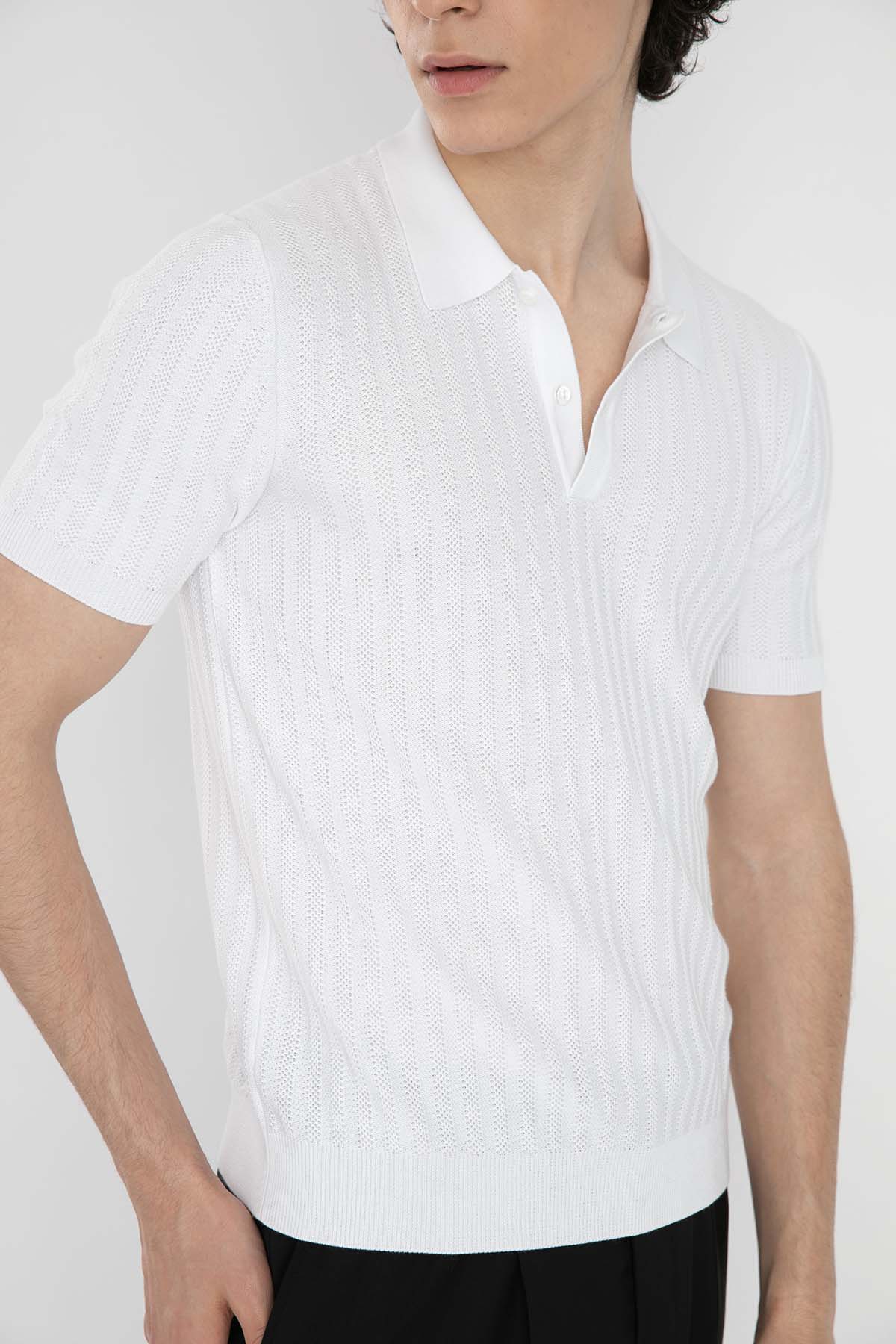 Gran Sasso Polo Yaka Örme T-Shirt-Libas Trendy Fashion Store