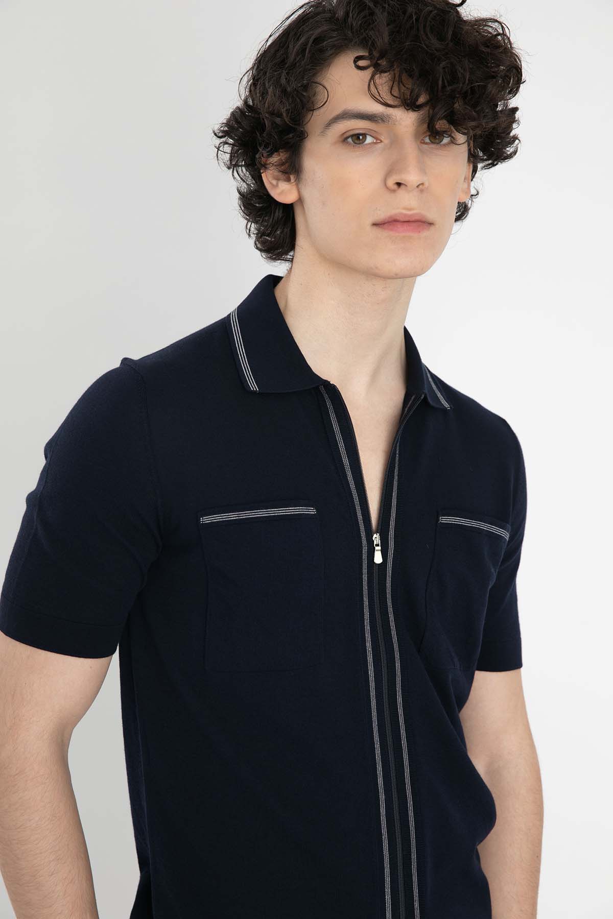 Gran Sasso Fermuarlı Triko Gömlek-Libas Trendy Fashion Store