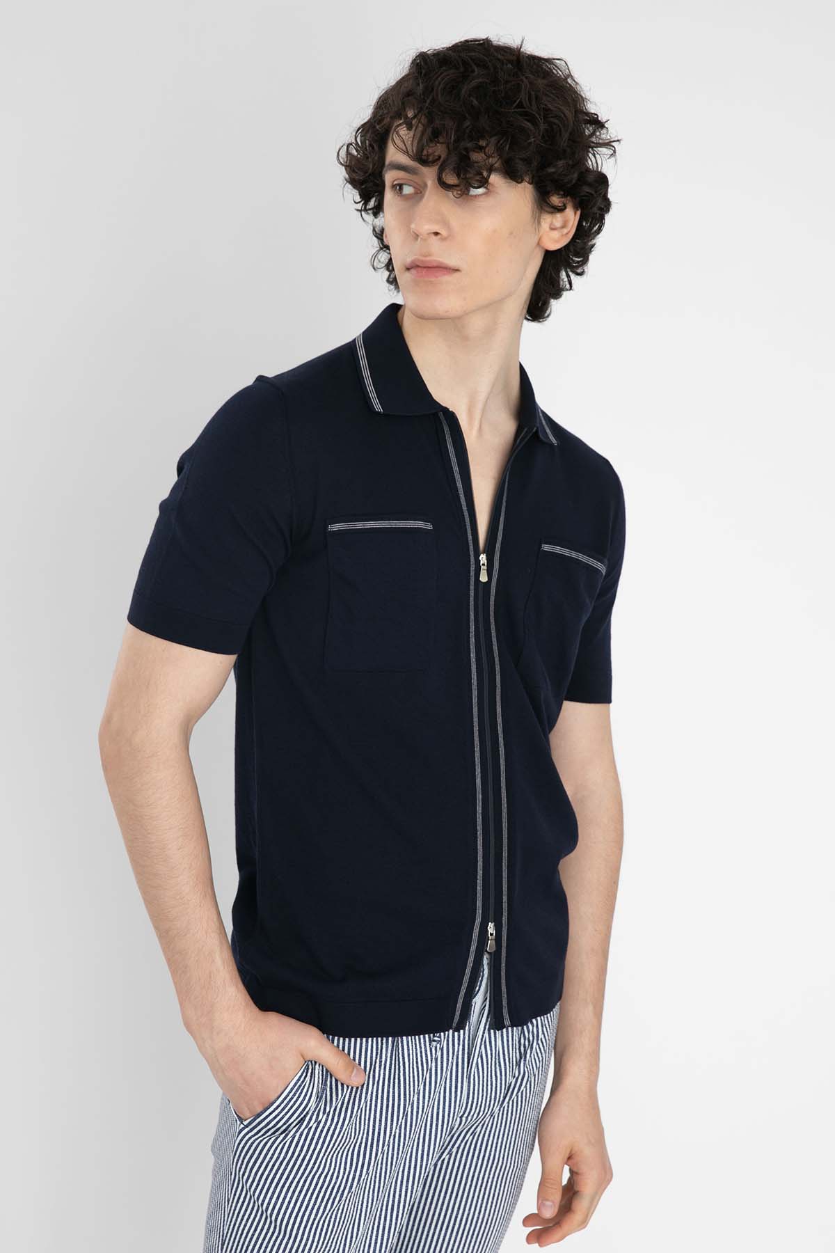 Gran Sasso Fermuarlı Triko Gömlek-Libas Trendy Fashion Store