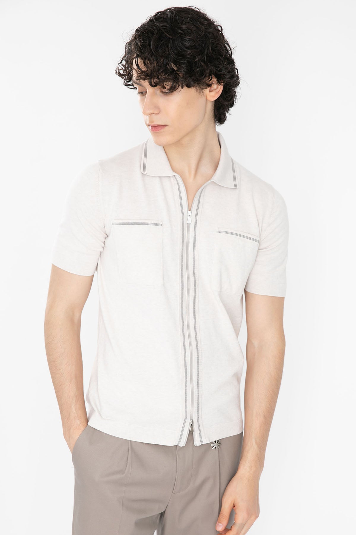 Gran Sasso Fermuarlı Triko Gömlek-Libas Trendy Fashion Store