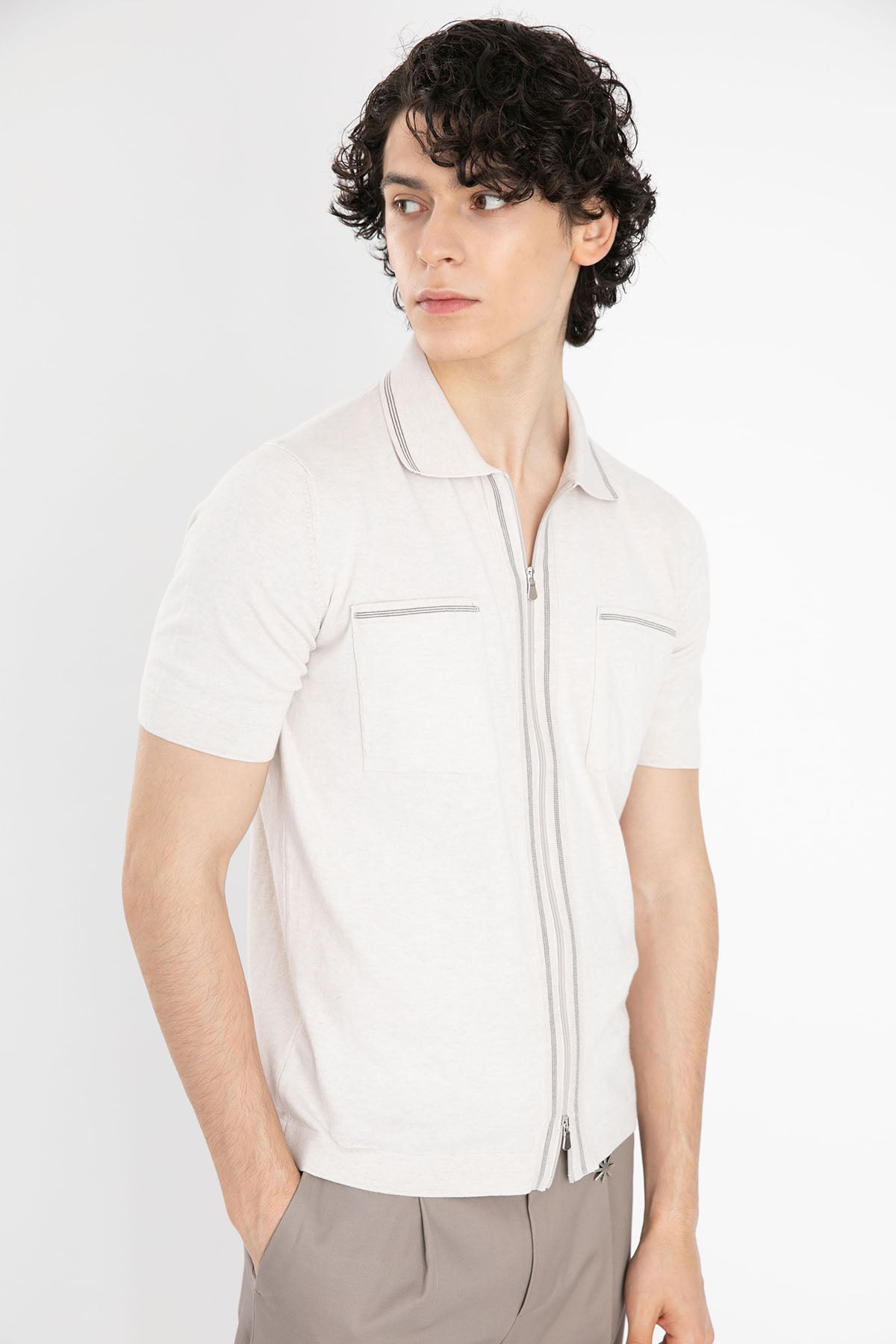 Gran Sasso Fermuarlı Triko Gömlek-Libas Trendy Fashion Store