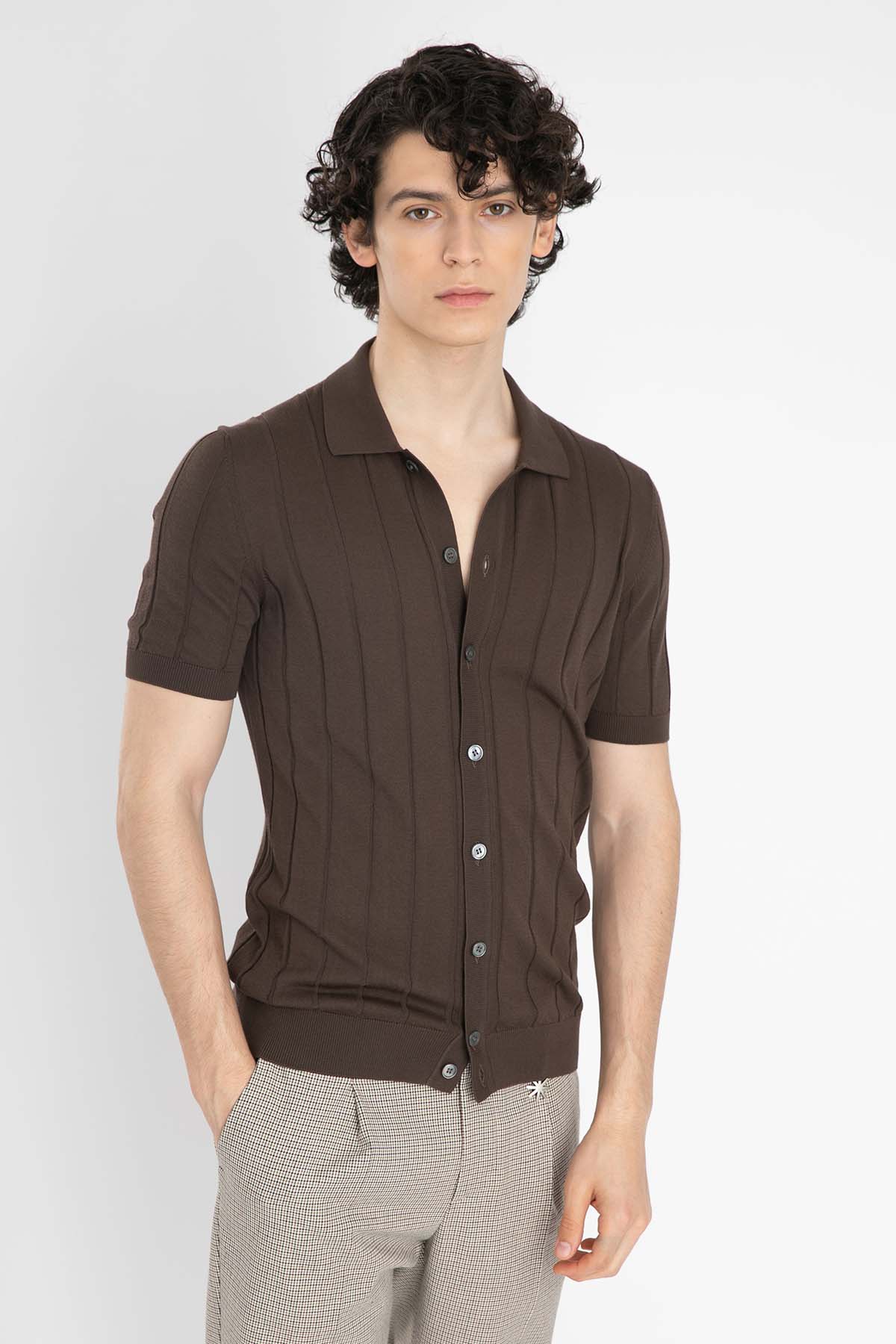 Gran Sasso Düğmeli Triko Gömlek-Libas Trendy Fashion Store