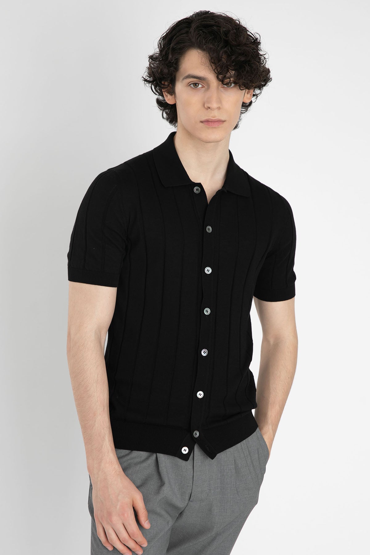 Gran Sasso Düğmeli Triko Gömlek-Libas Trendy Fashion Store