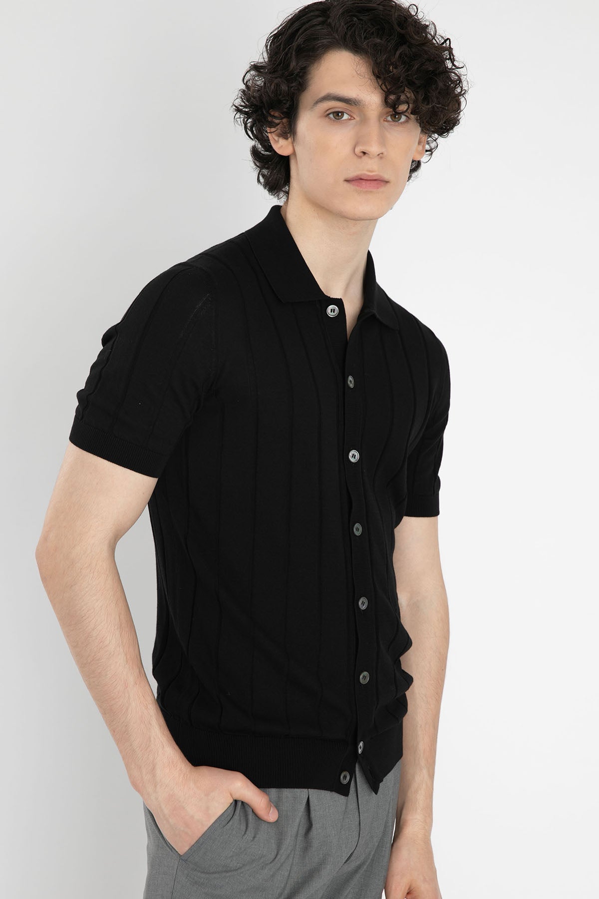 Gran Sasso Düğmeli Triko Gömlek-Libas Trendy Fashion Store