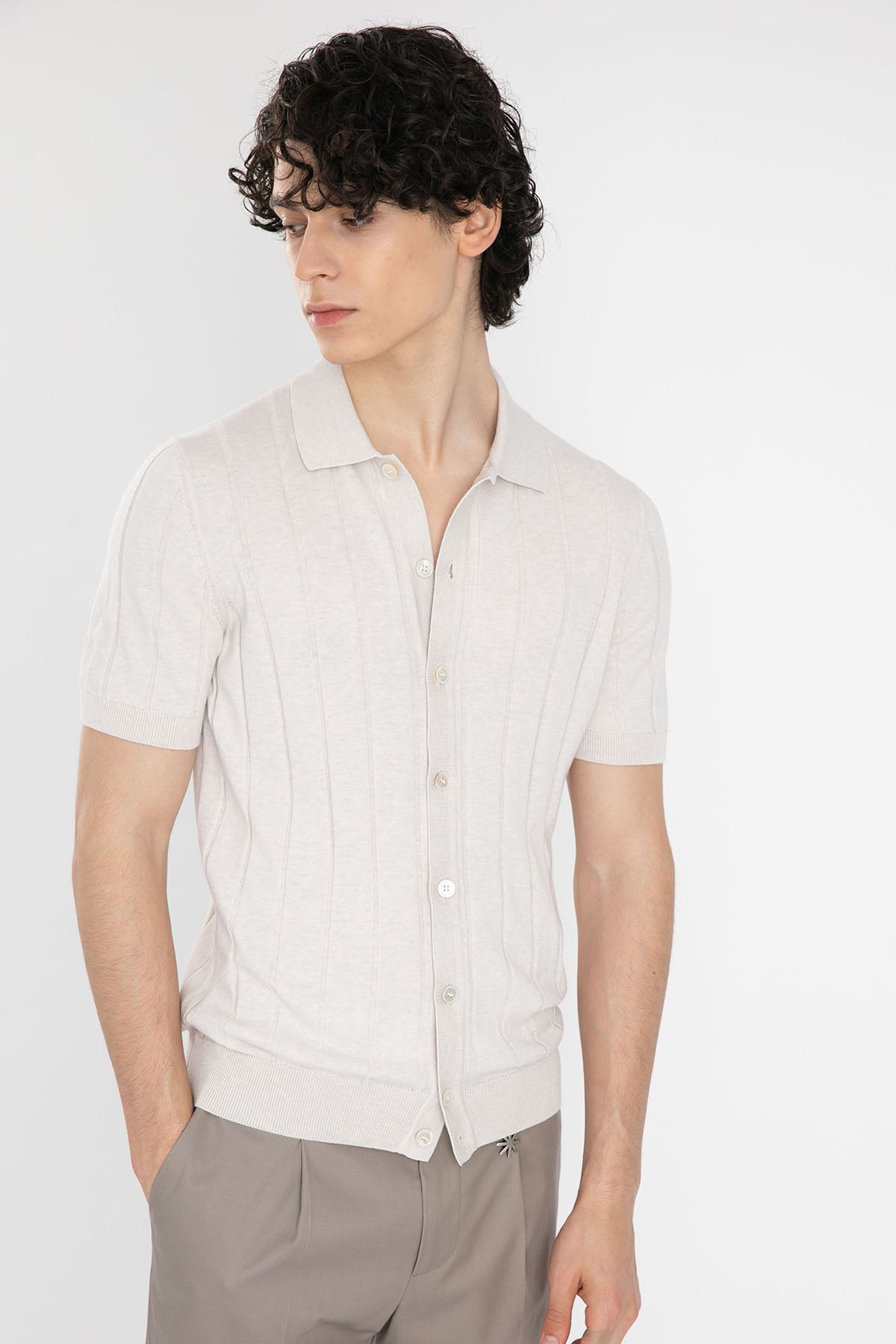 Gran Sasso Düğmeli Triko Gömlek-Libas Trendy Fashion Store