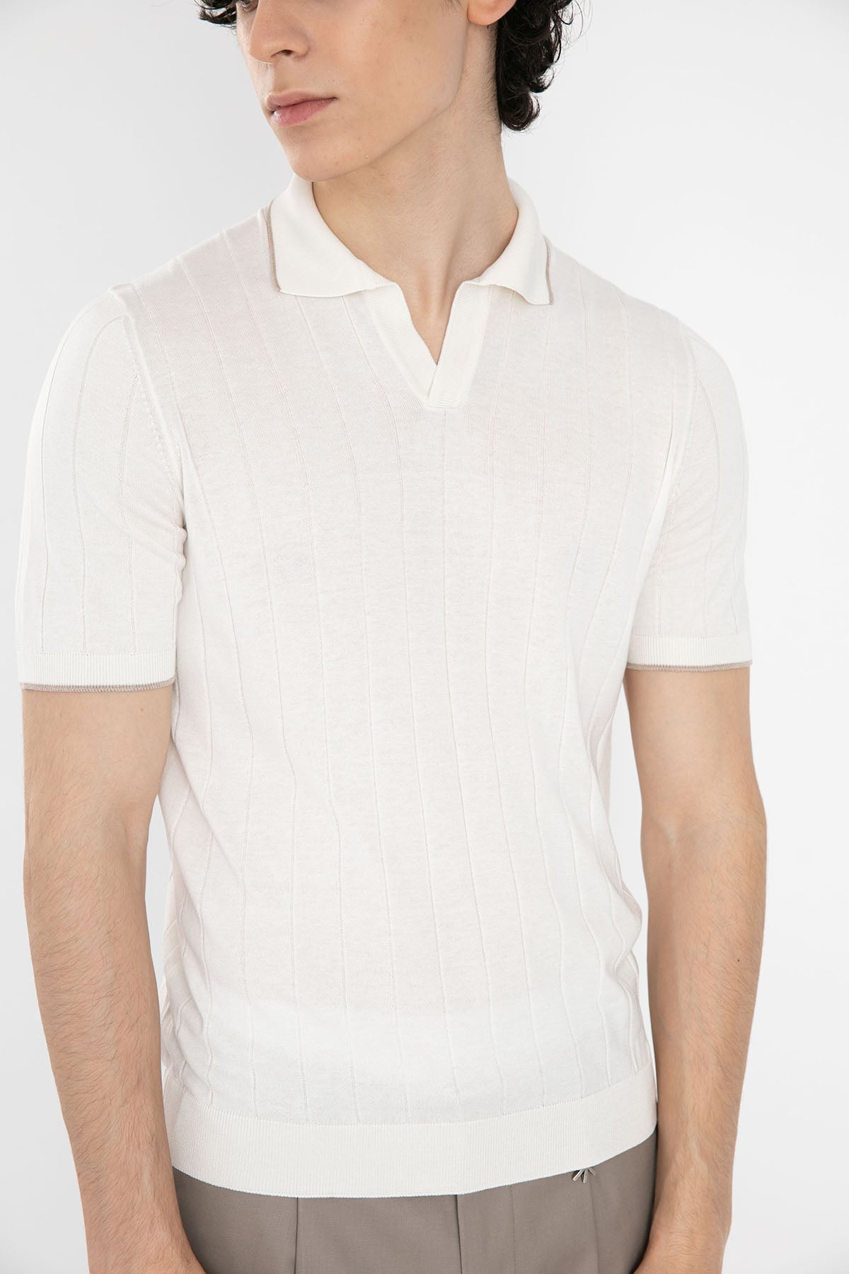 Gran Sasso Polo Yaka Örme İpek T-Shirt-Libas Trendy Fashion Store