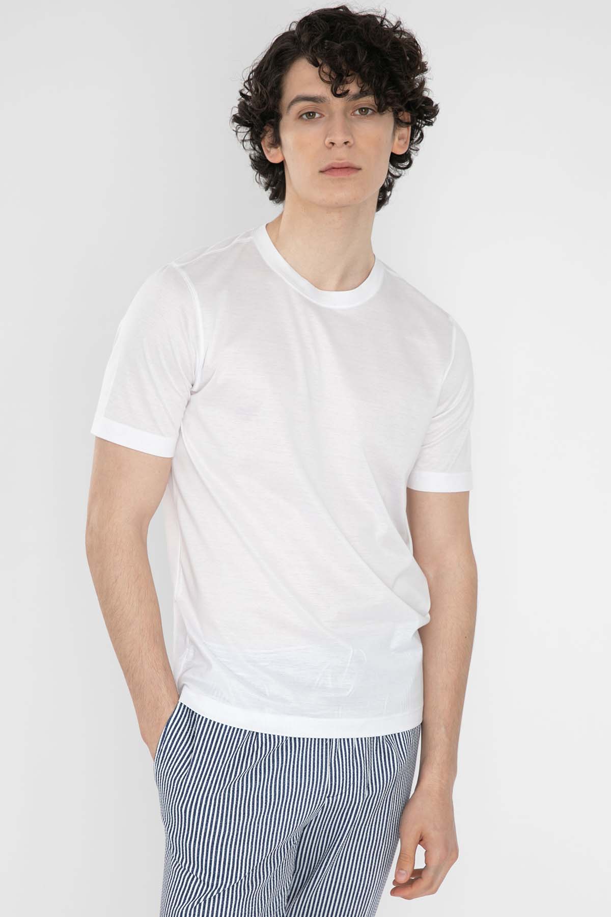 Gran Sasso Yuvarlak Yaka T-shirt-Libas Trendy Fashion Store